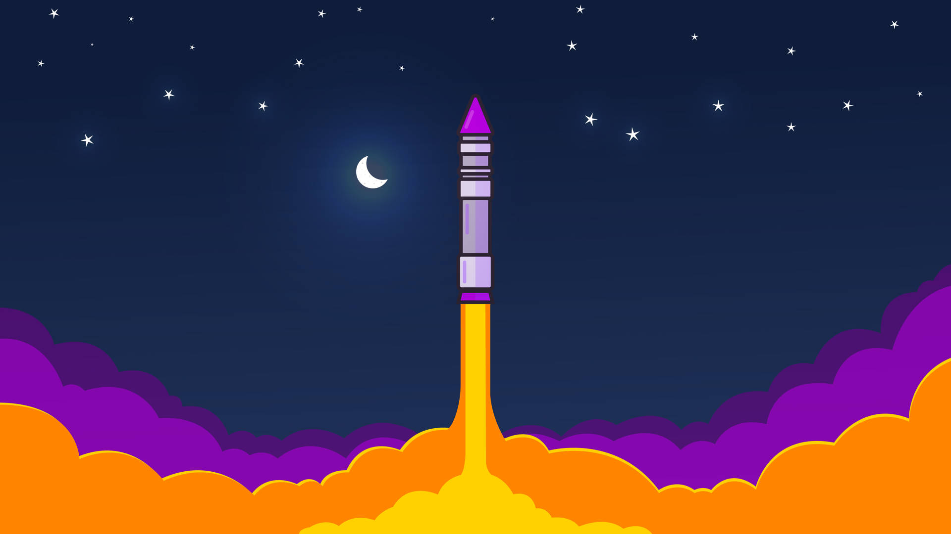 Rocket Launching Minimalist Background