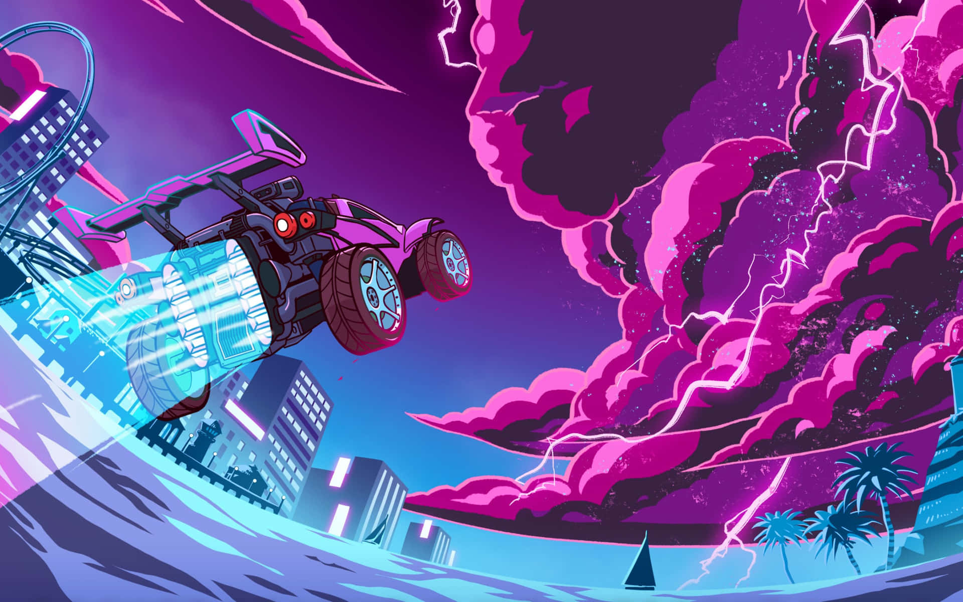 Rocket League 4k Monstercat Splash Art Background