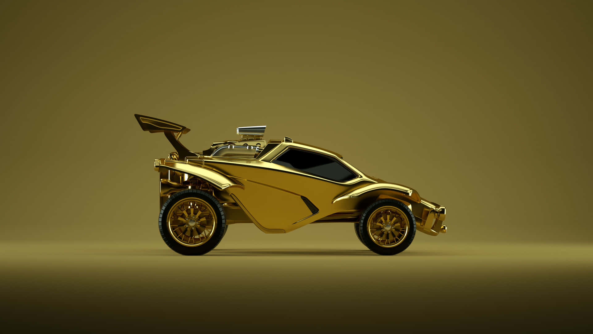 Rocket League Gold Car Art Background