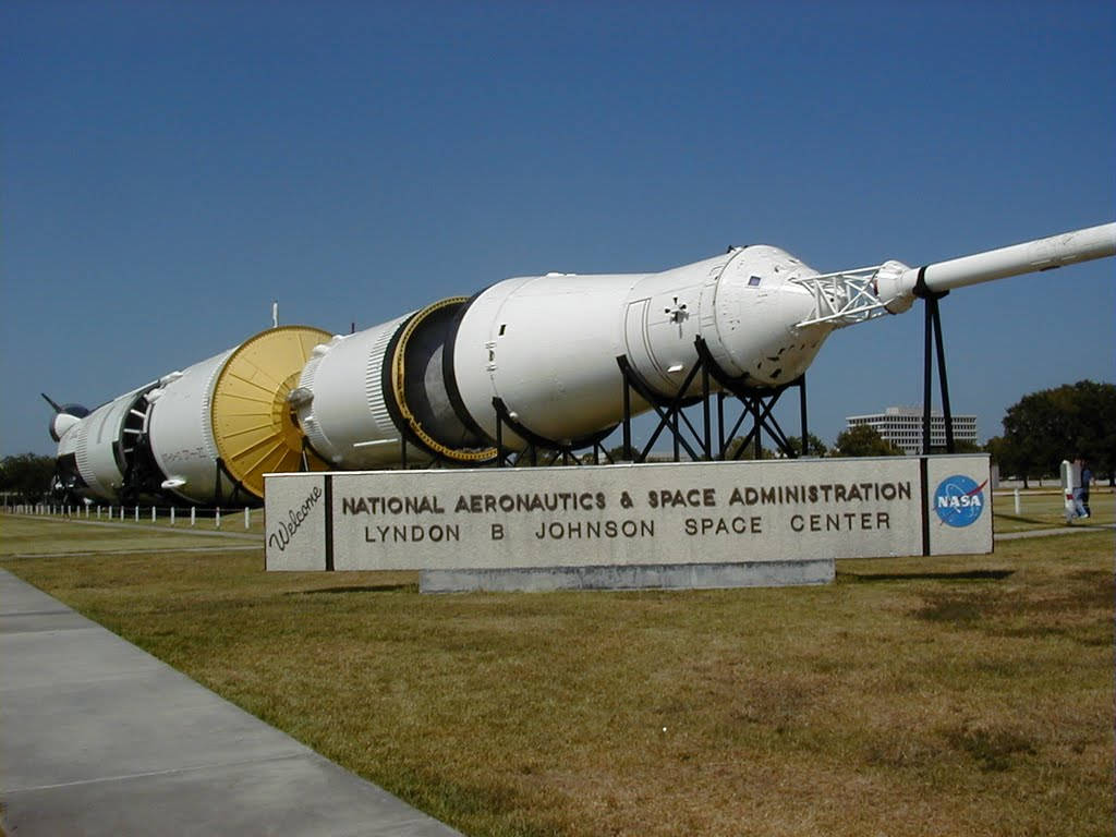 Rocket Outside Nasa Houston Background