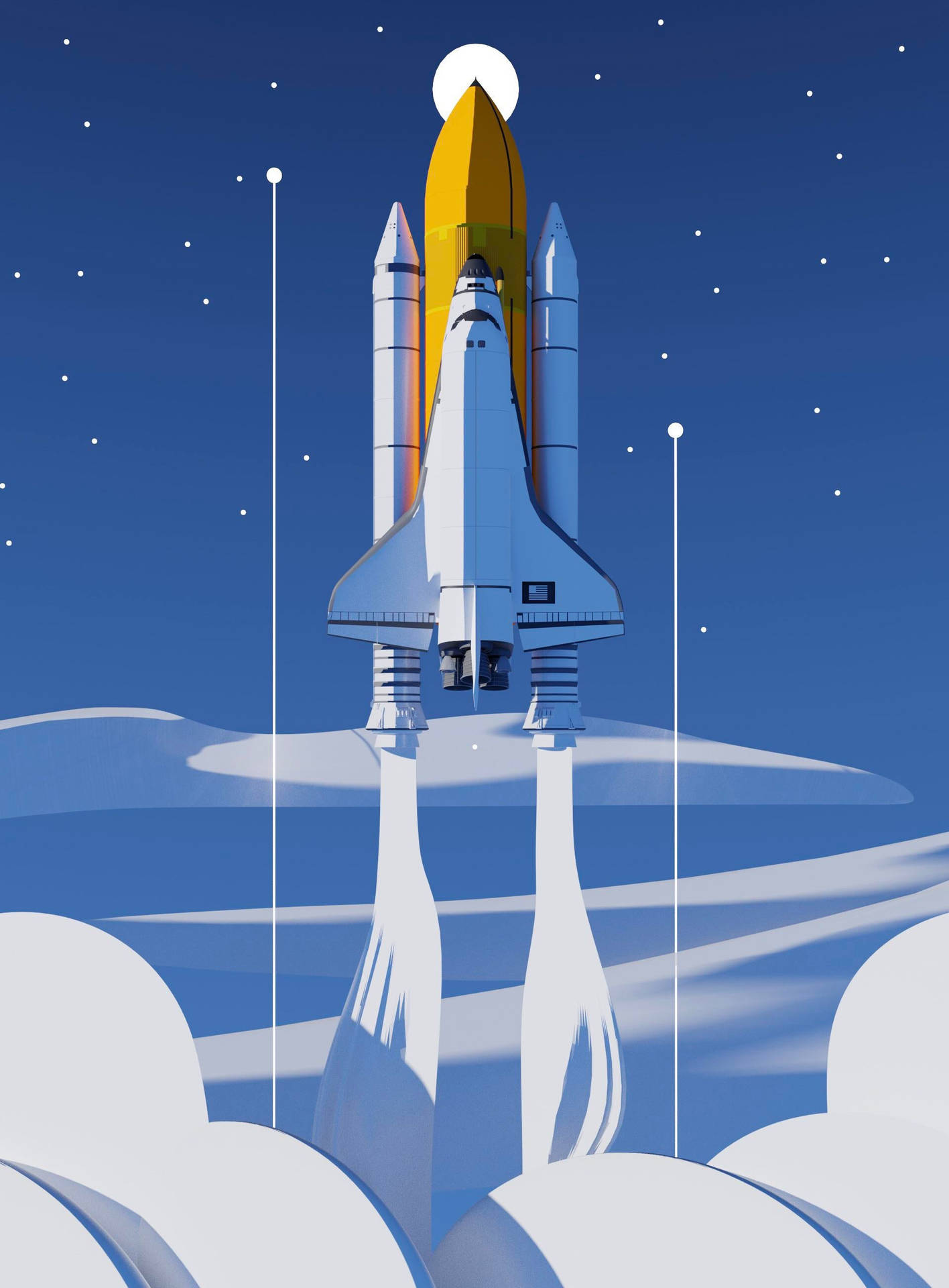 Rocket Ship Illustration Background