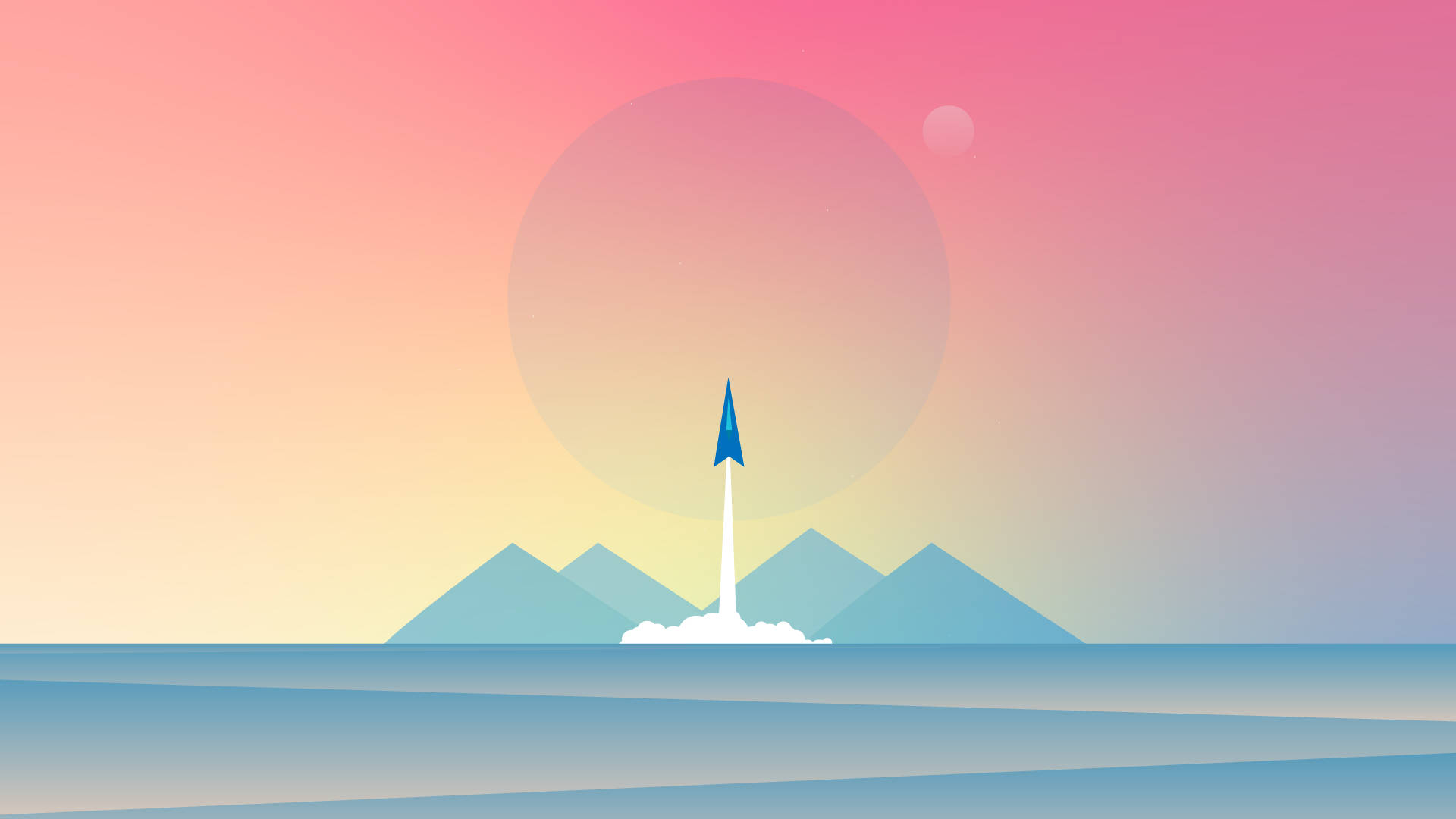 Rocket With Pyramids Digital Art Background