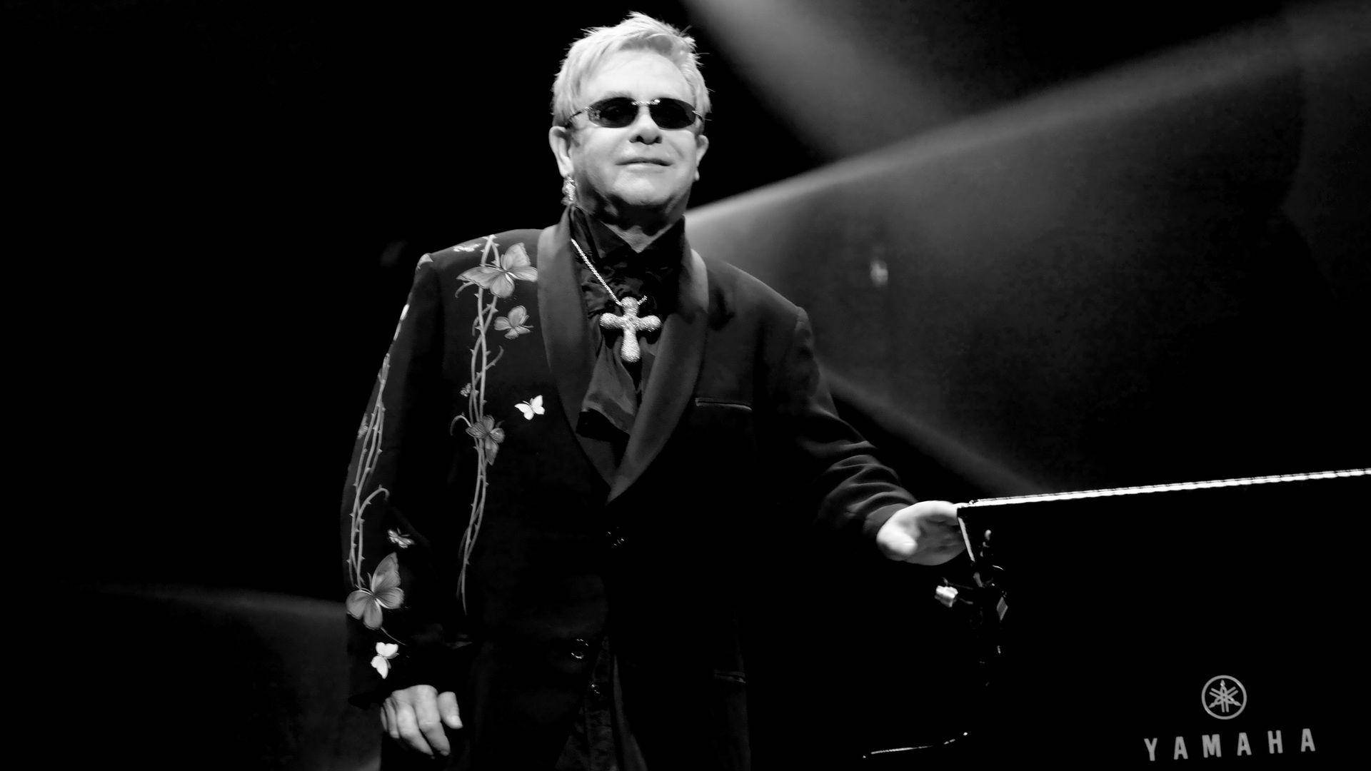 Rocketman Elton John In Black Background