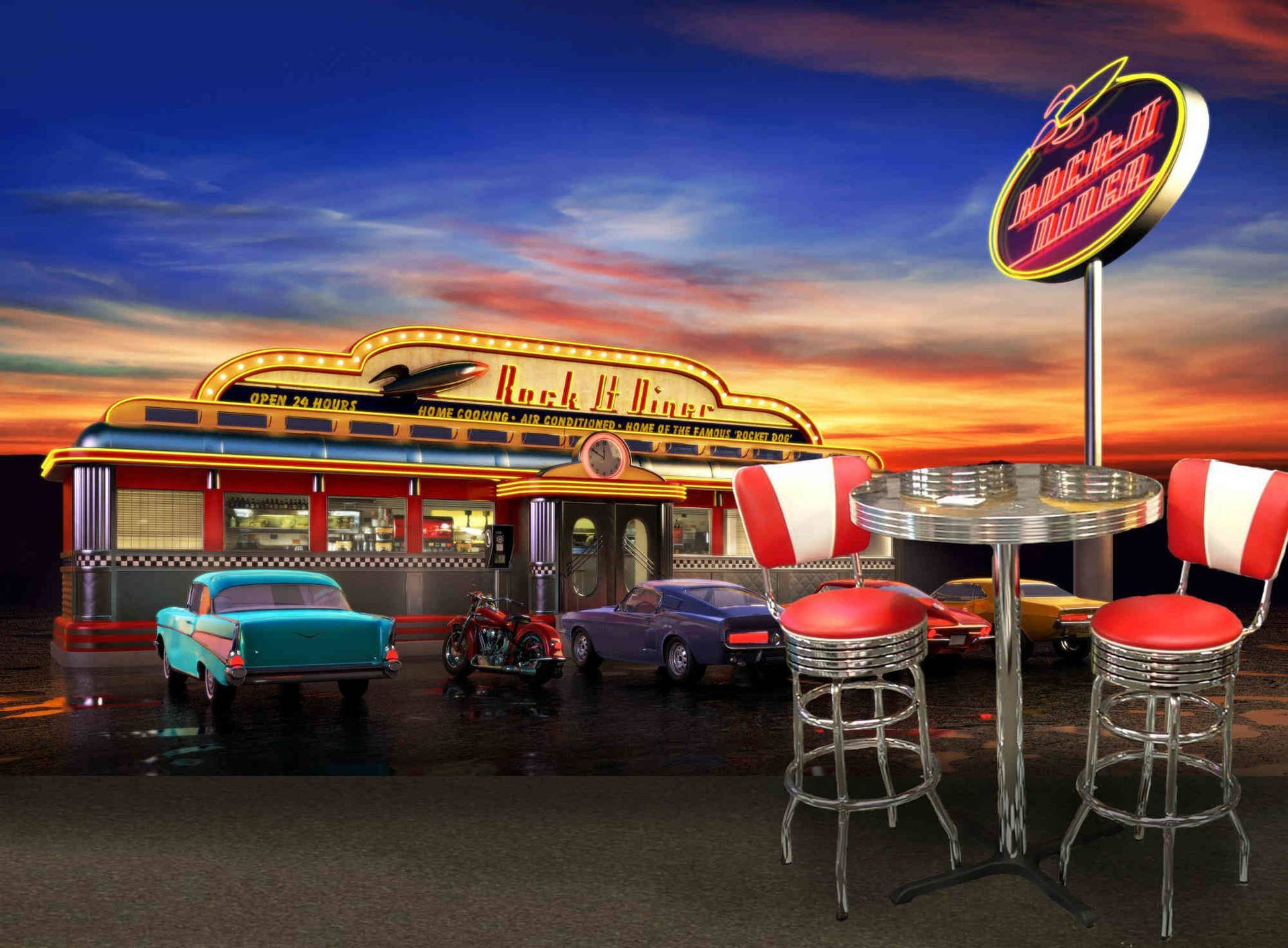 Rockin' Retro 50s Diner Background