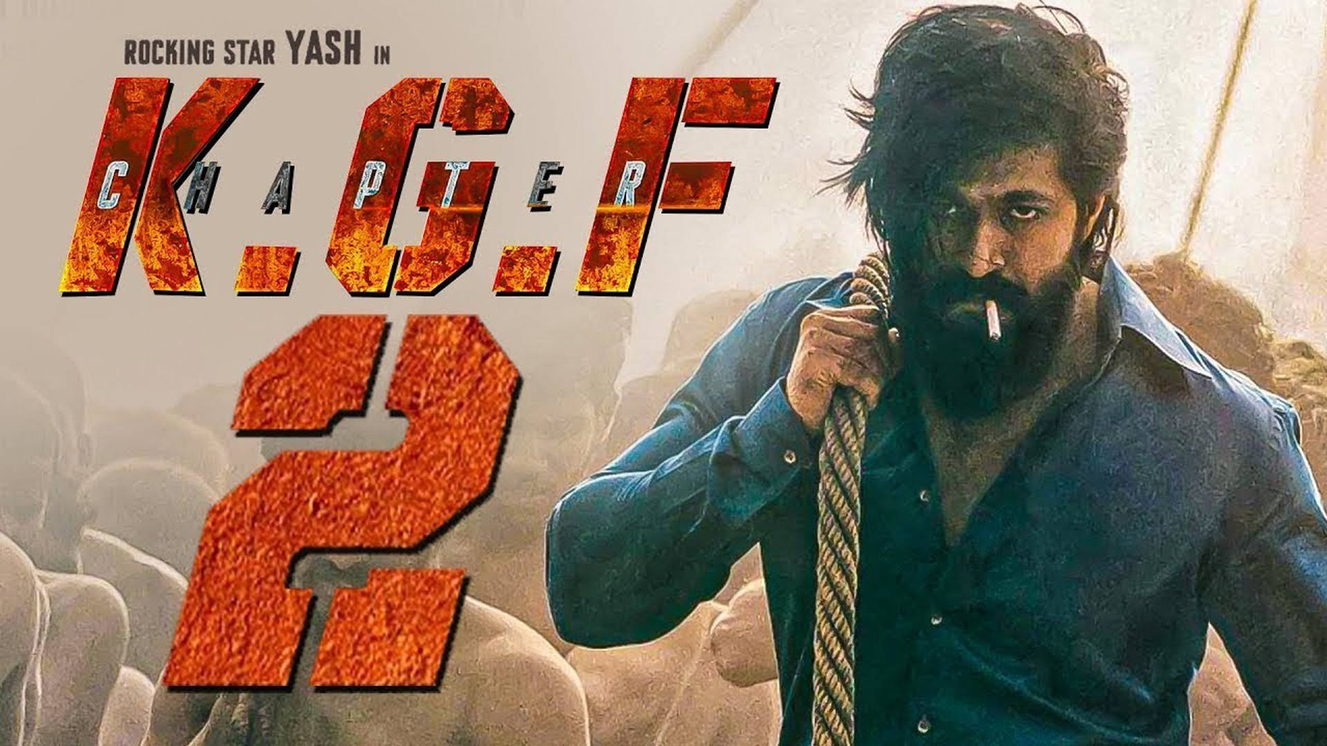 Rocking Star Yash In Kgf Chapter 2 Poster Background