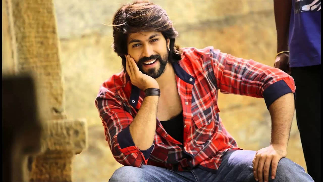 Rocking Star Yash Red Flannel Background