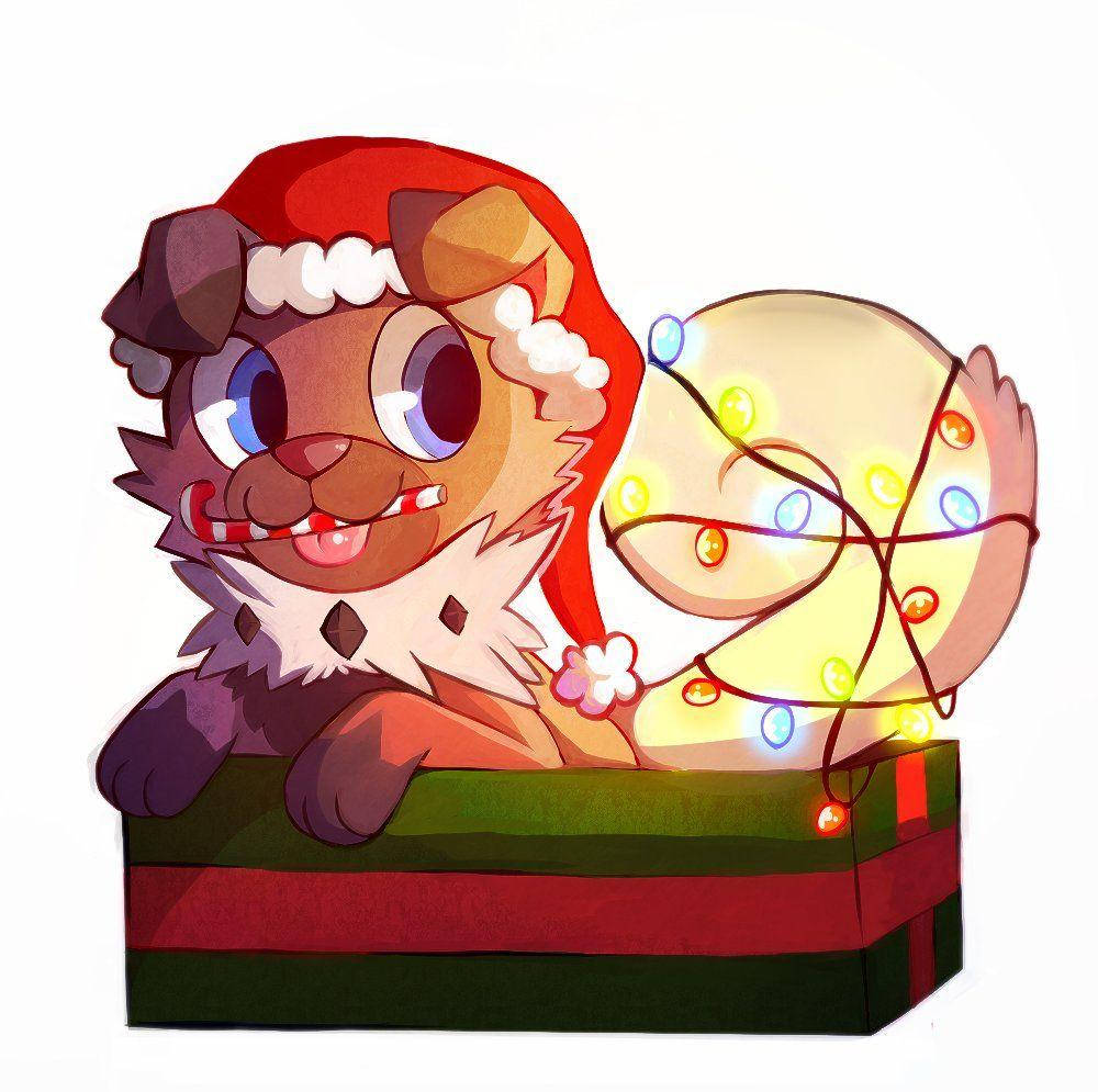 Rockruff For Christmas Background