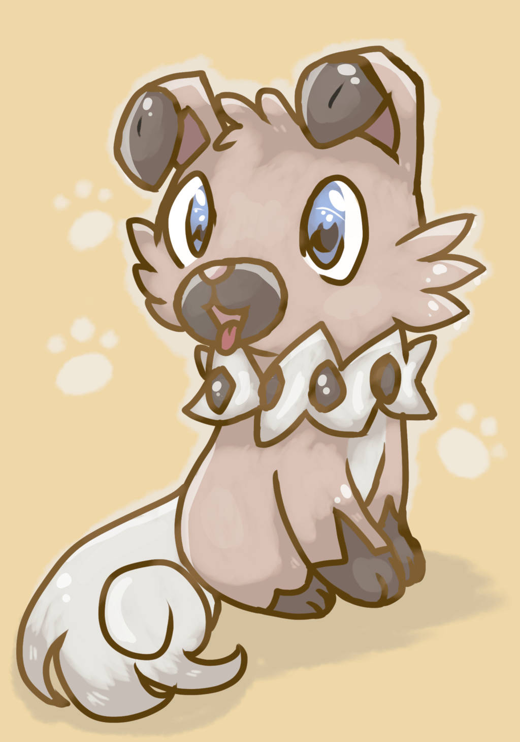 Rockruff Happy Art Background