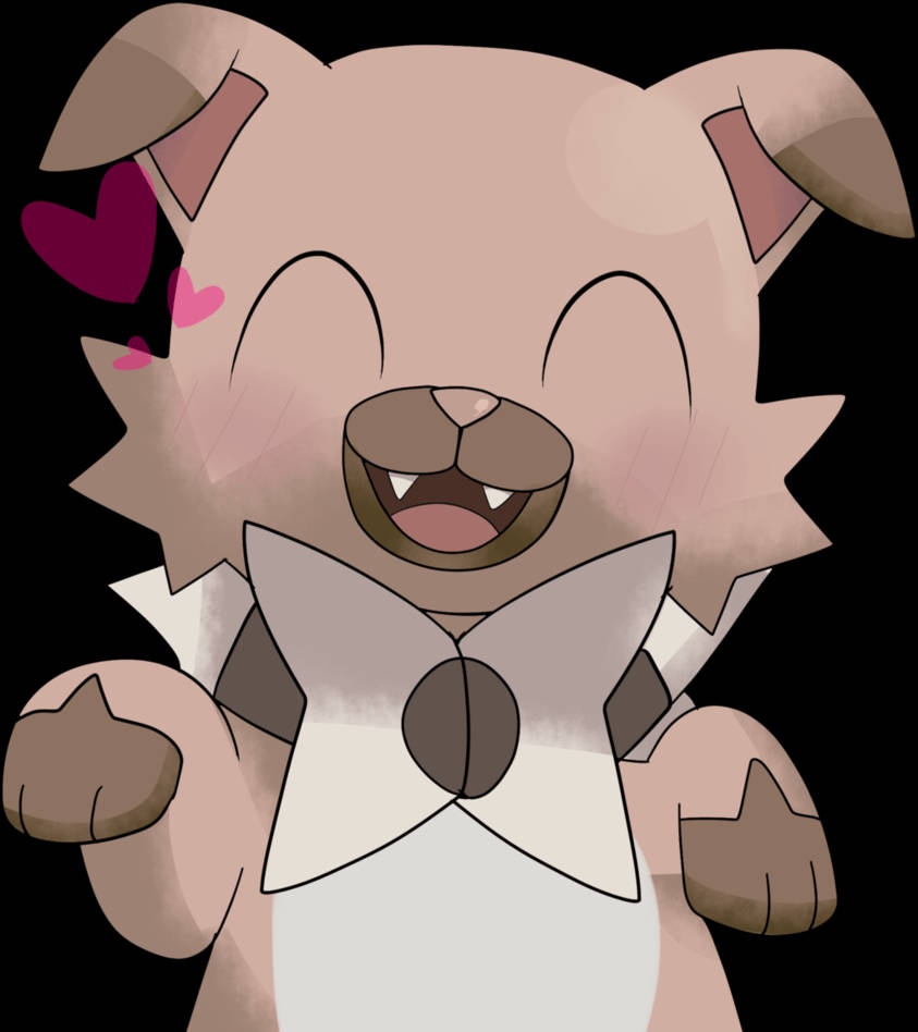 Rockruff Happy Blush Background