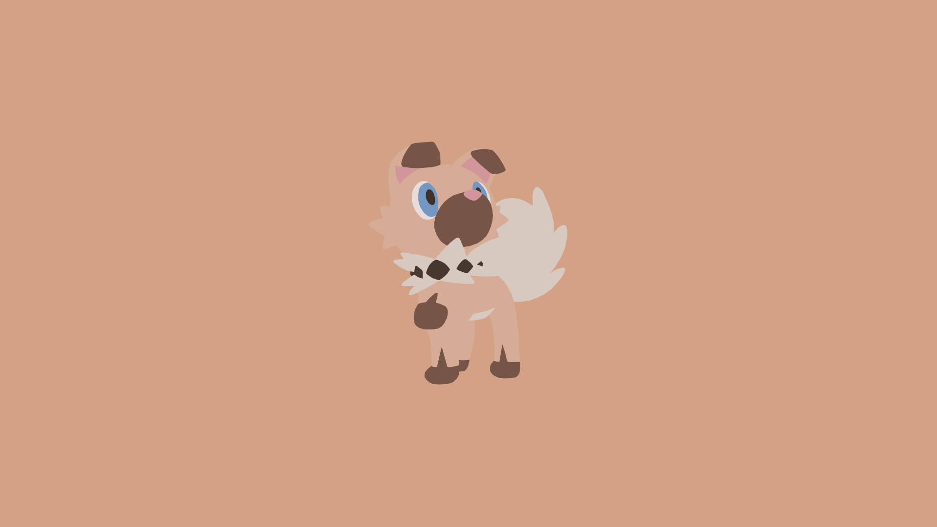 Rockruff On Brown Background