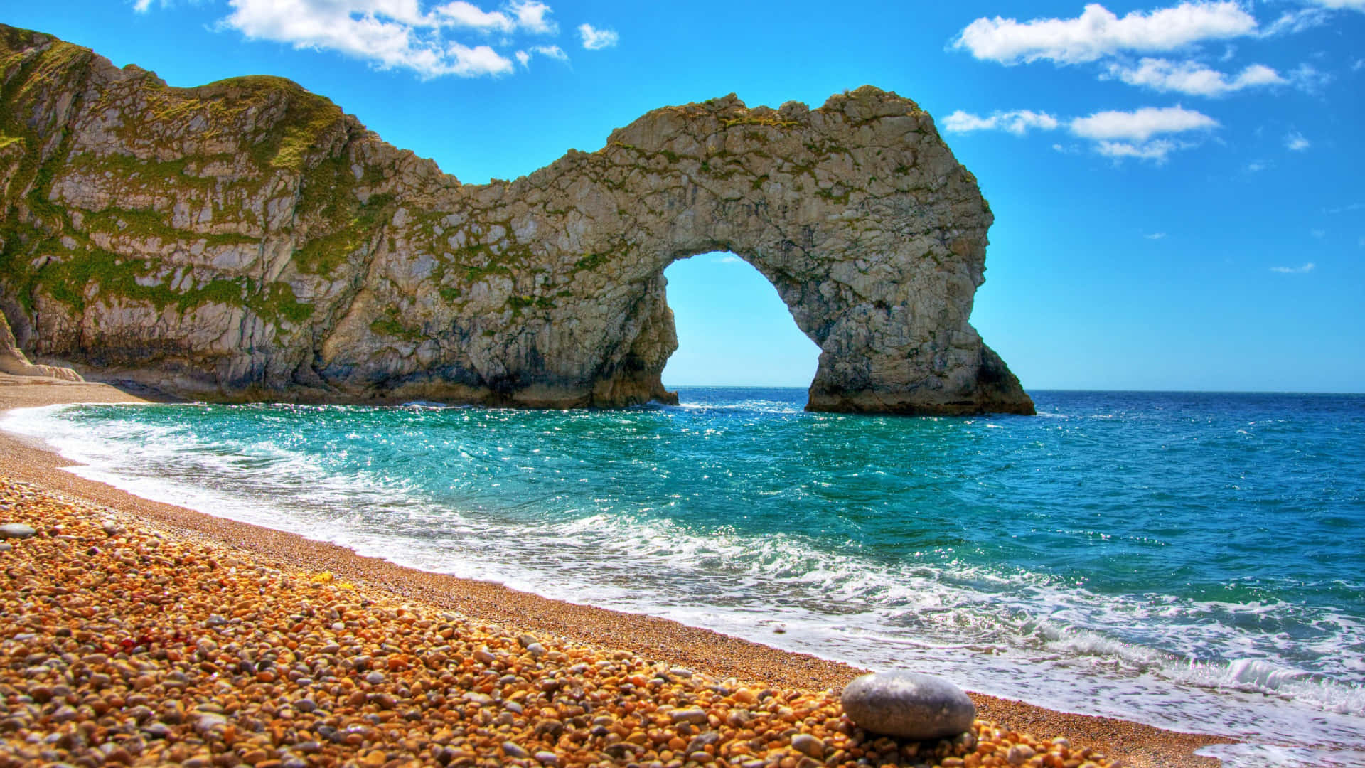 Rocks Durdle Door Rock Seashore Background