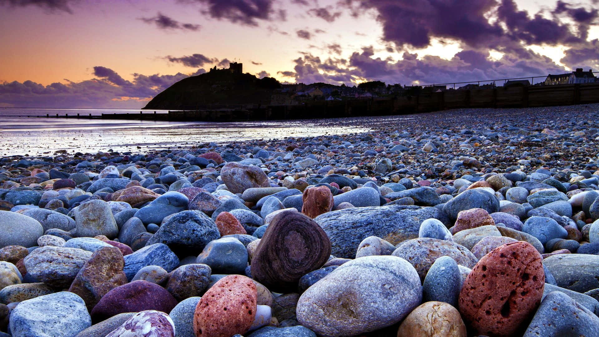 Rocks Seashore Pebble Stones Beach Background