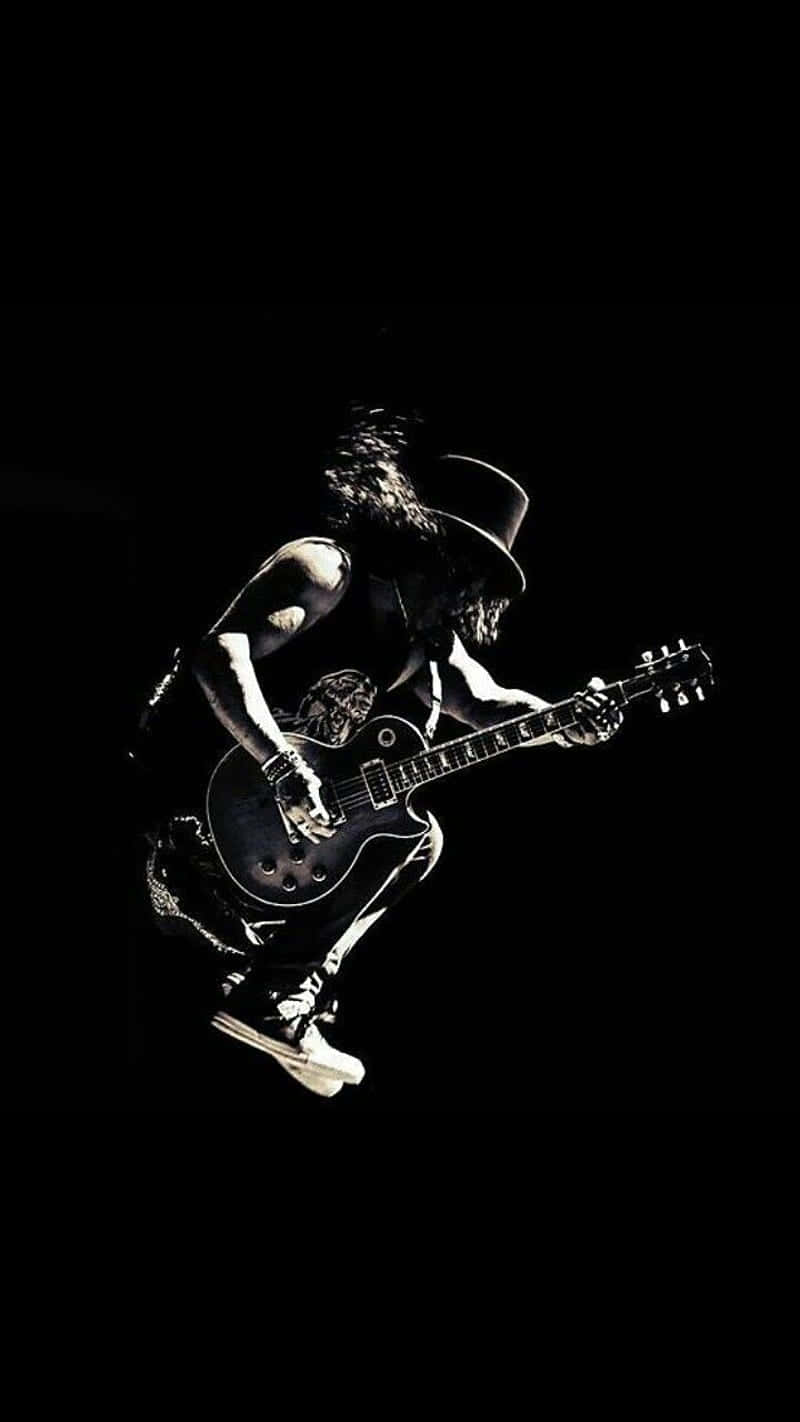 Rockstar Silhouette Guitarist Background