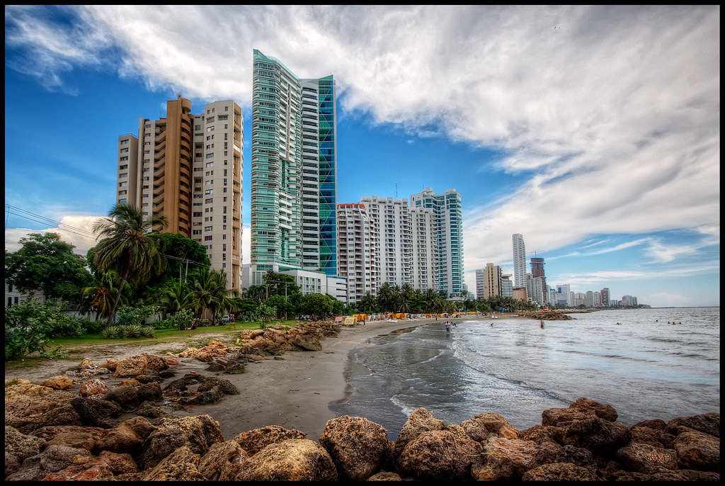 Rocky Beach In Cartagena Colombia Background