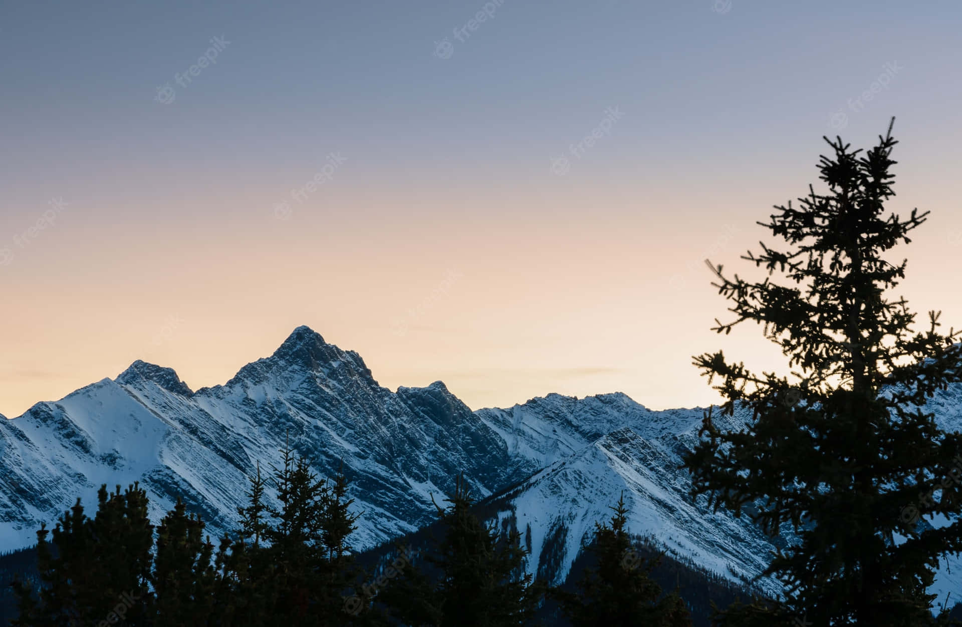 Rocky Mountains Banff National Park Sunset Background