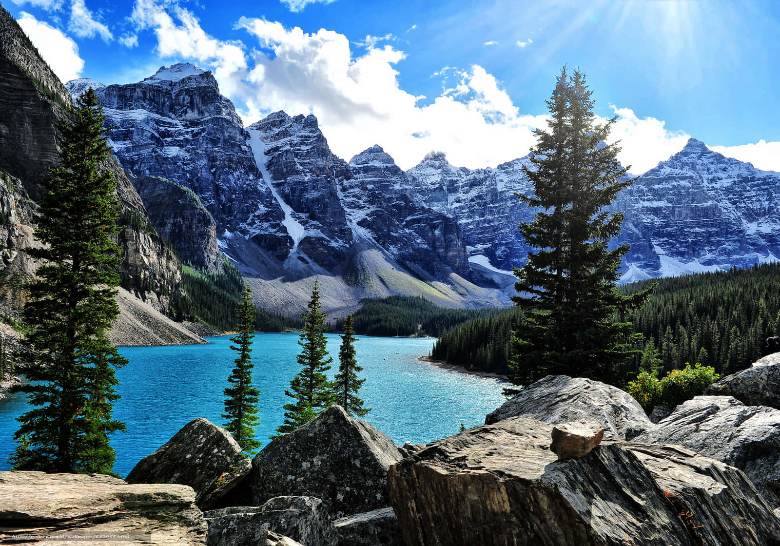 Rocky Mountains Moraine Lake Background