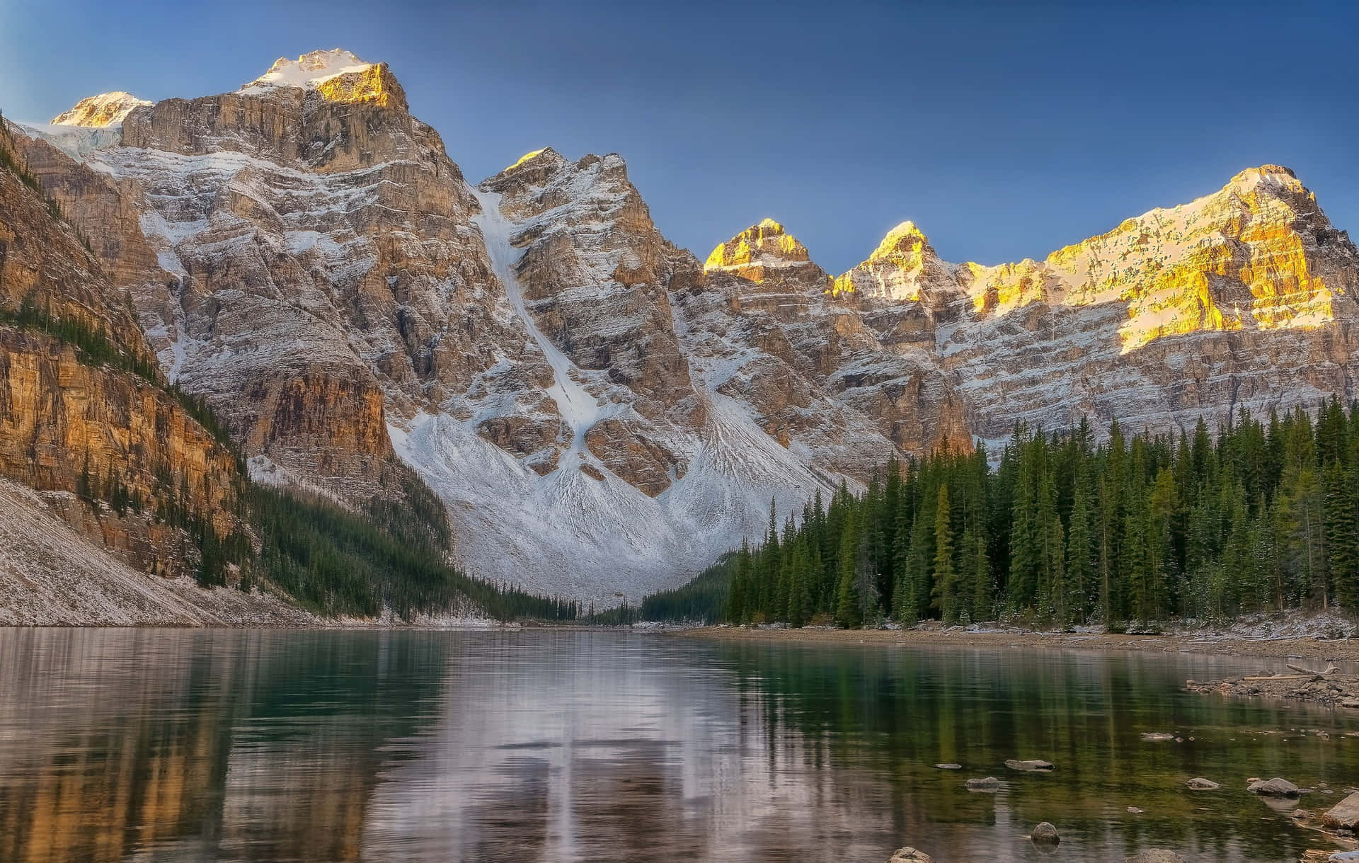 Rocky Mountains Moraine Lake Alberta Canada Background