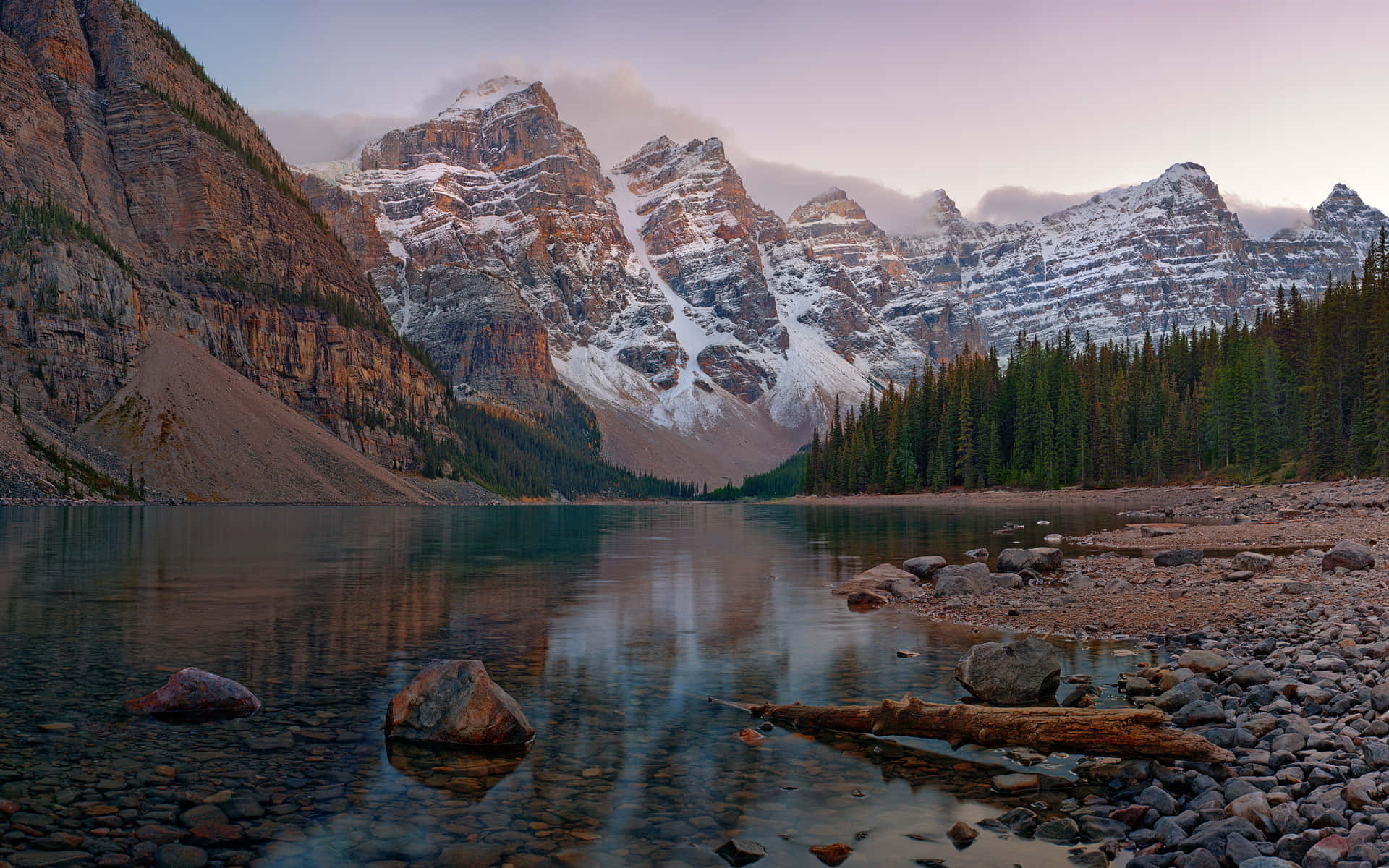 Rocky Mountains Moraine Lake Banff National Park Background