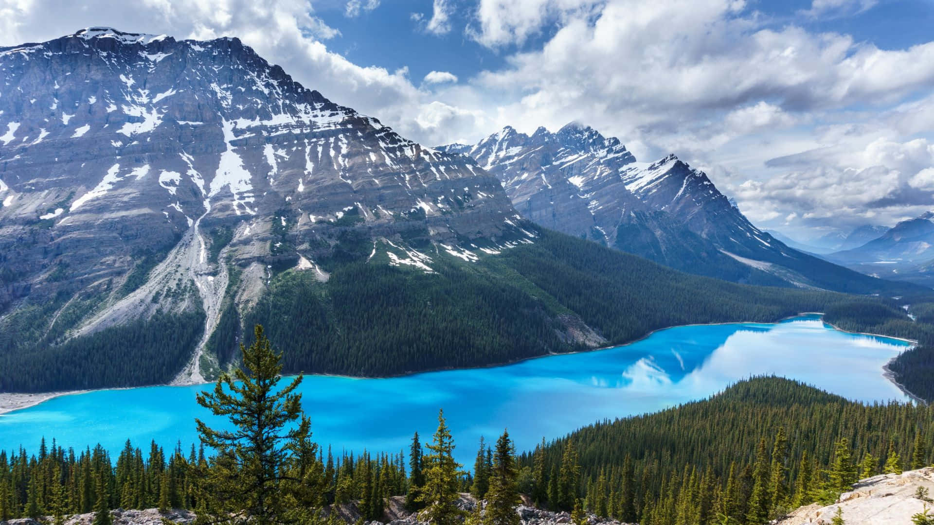 Rocky Mountains Peyto Lake Banff National Park Background