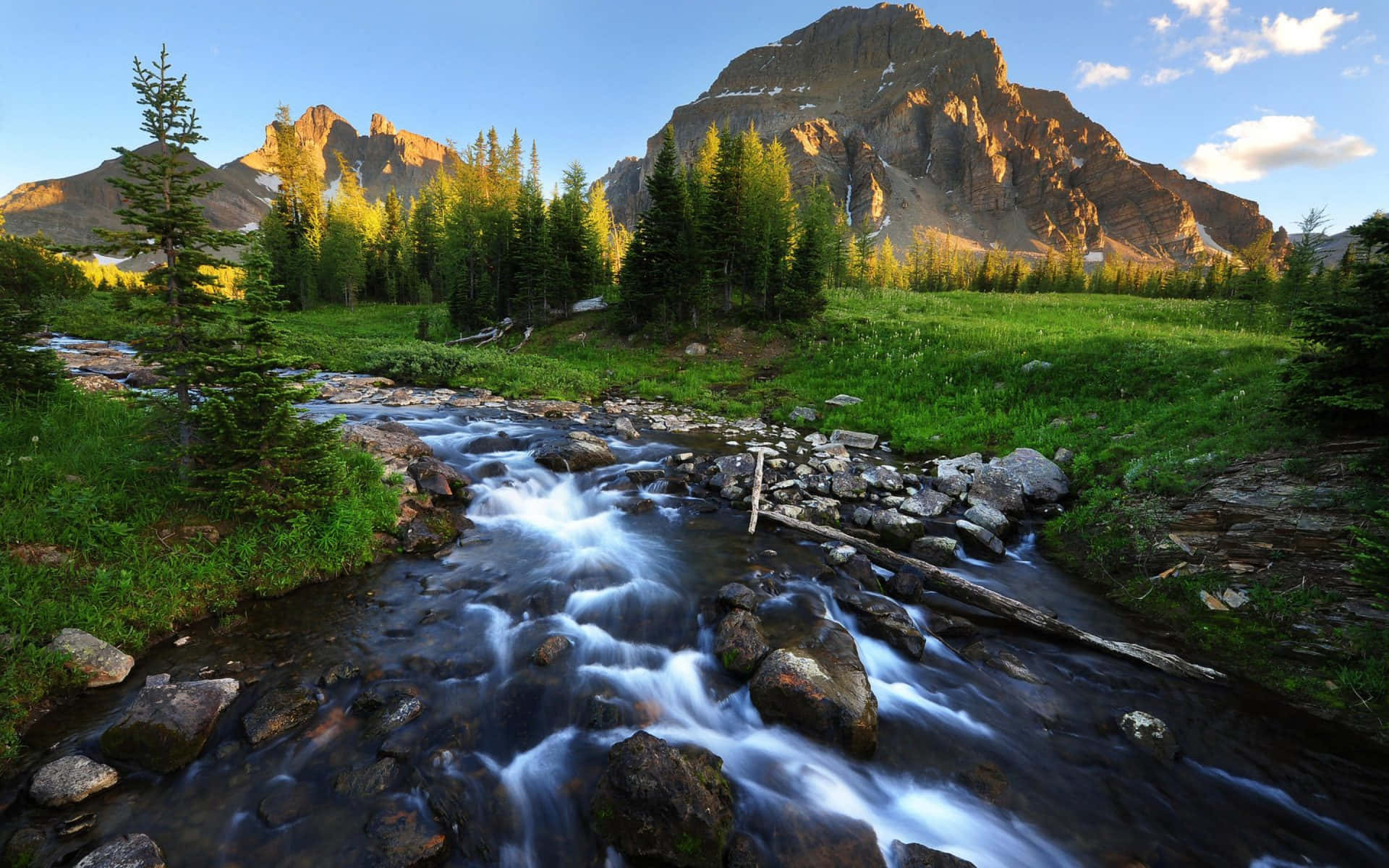 Rocky Mountains River Nature Landscape Background