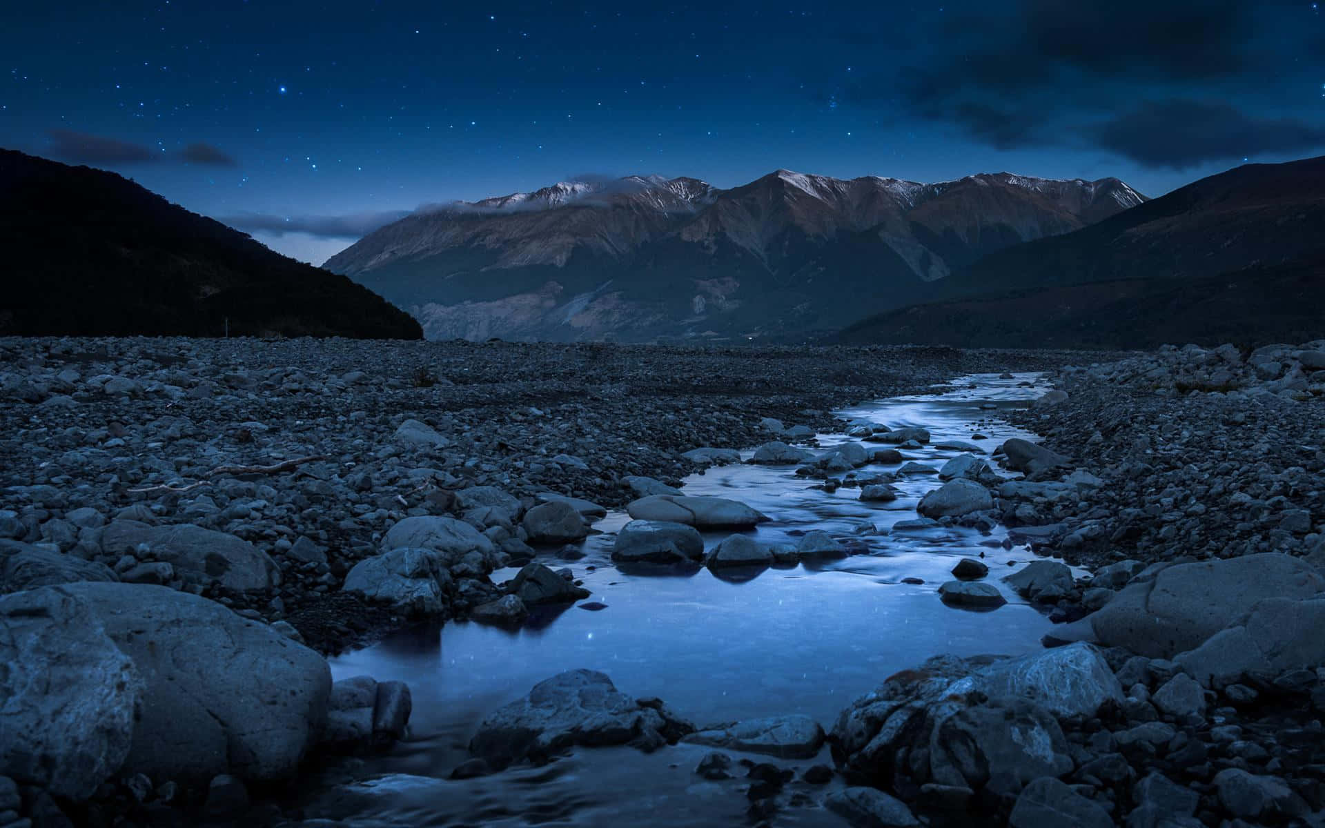 Rocky Mountains Southern Alps Night Sky Background