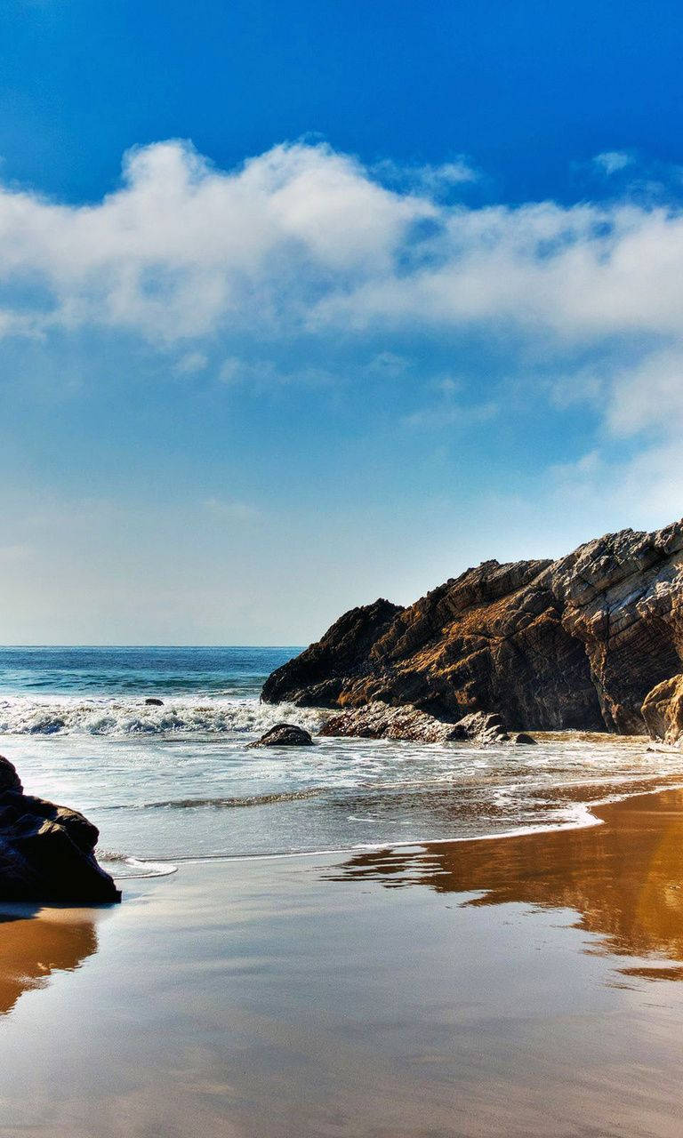 Rocky Seashore Malibu Iphone Background
