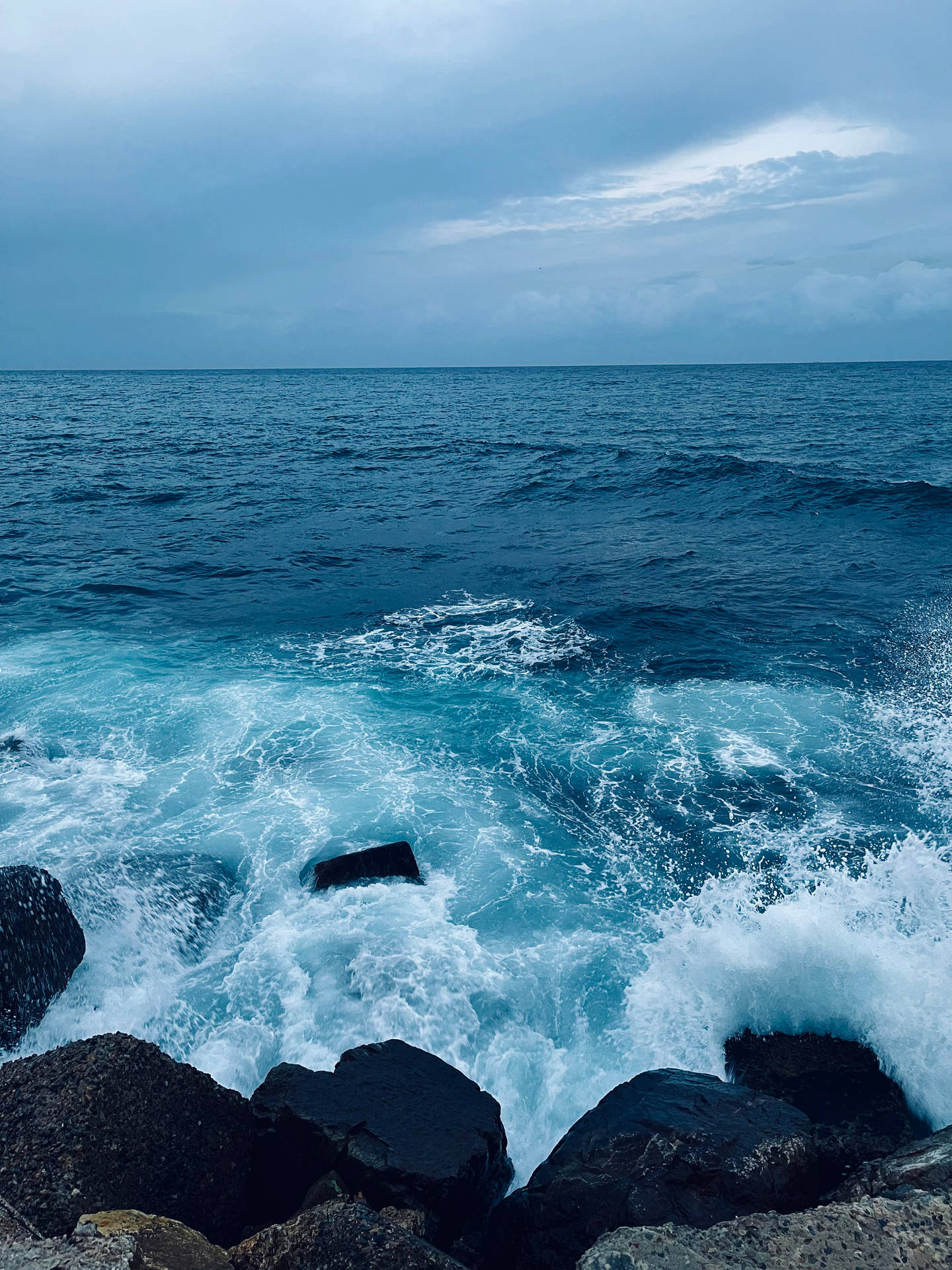 Rocky Seaside In Libya Background