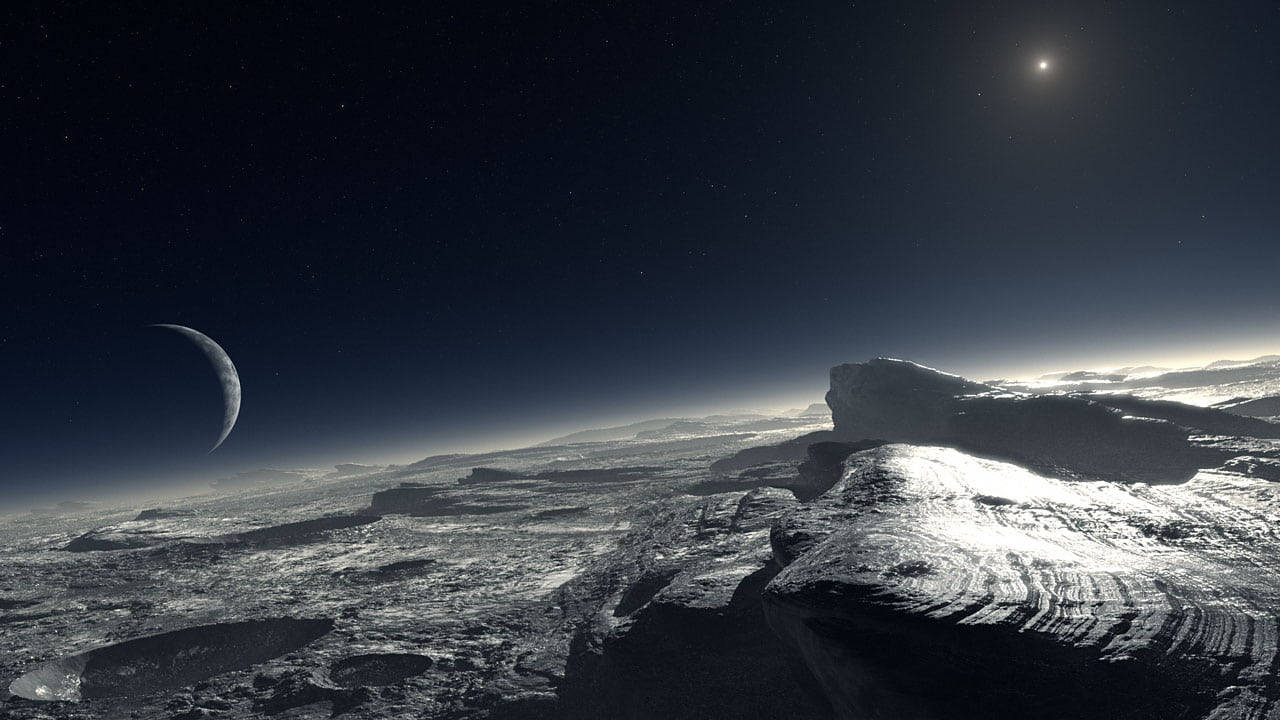 Rocky Surface Of Pluto Background