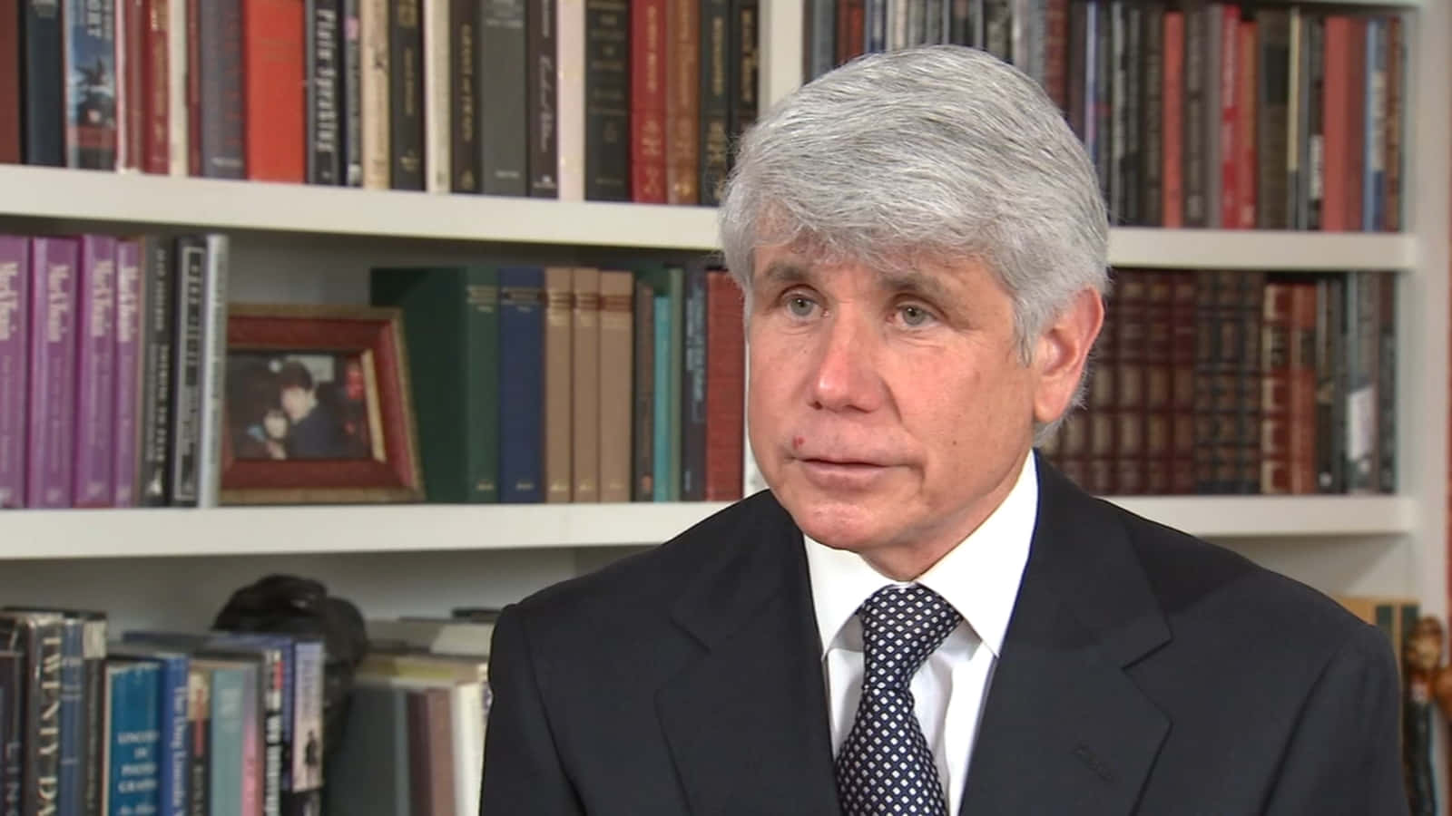 Rod Blagojevich In Front Of Bookshelf