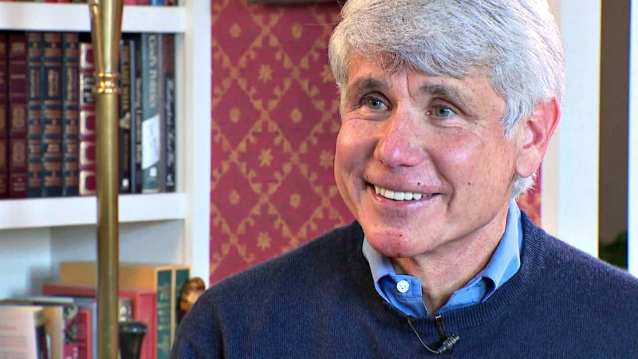 Rod Blagojevich Smiling In Home Library