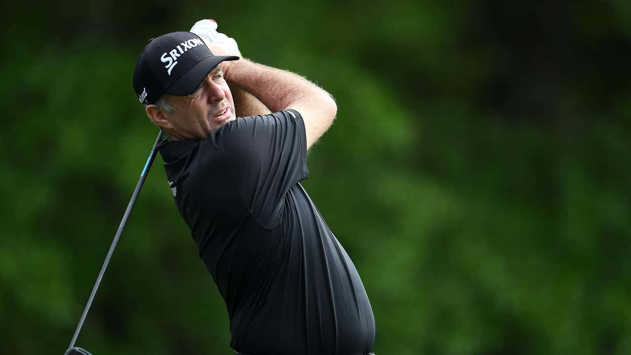 Rod Pampling After Hitting Golf Ball Background