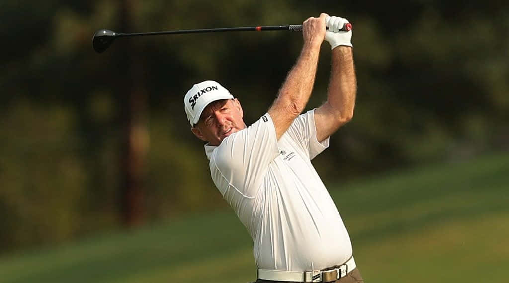 Rod Pampling In White Golf Shirt Background