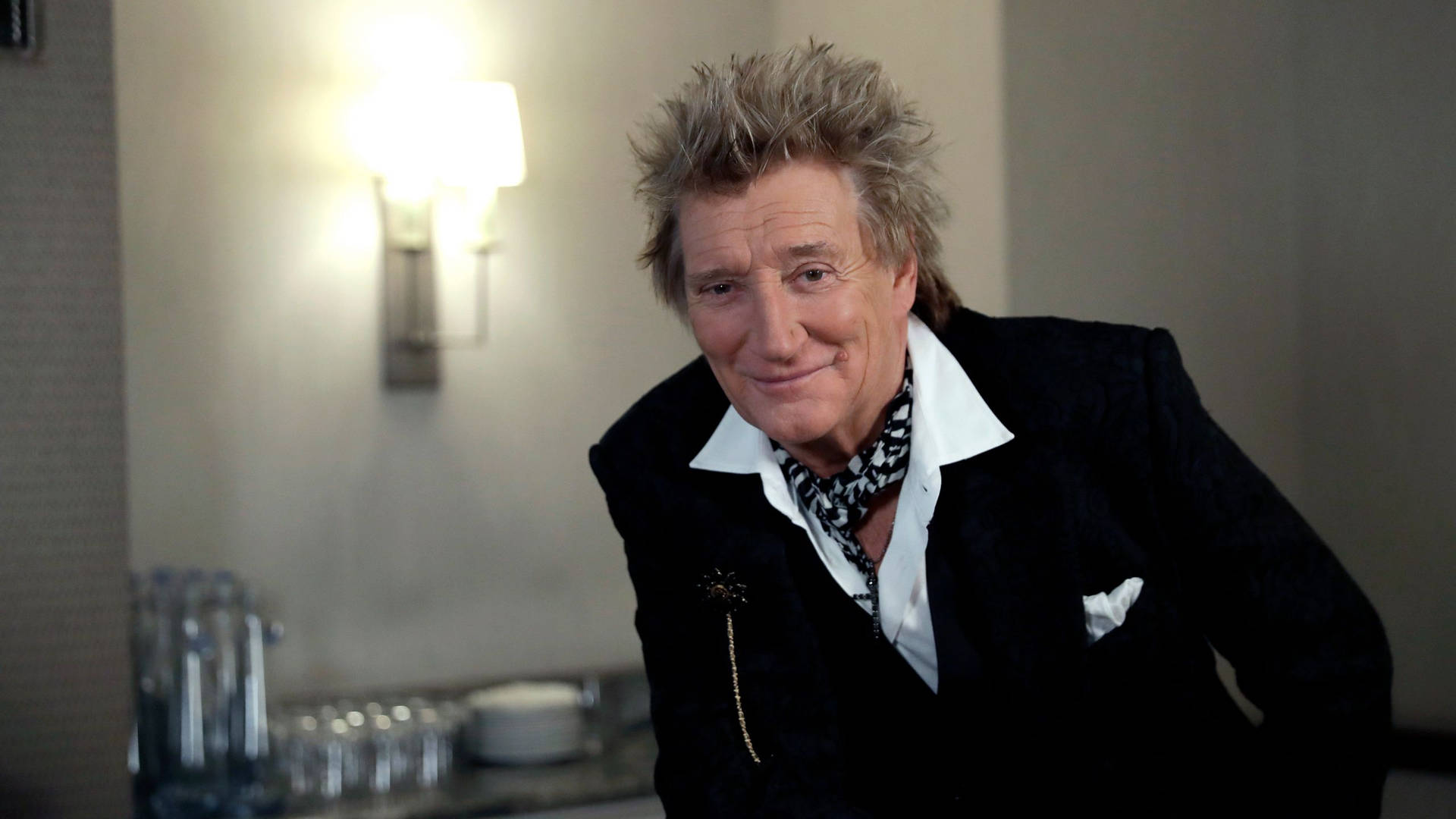 Rod Stewart 75th Birthday Photoshoot Background