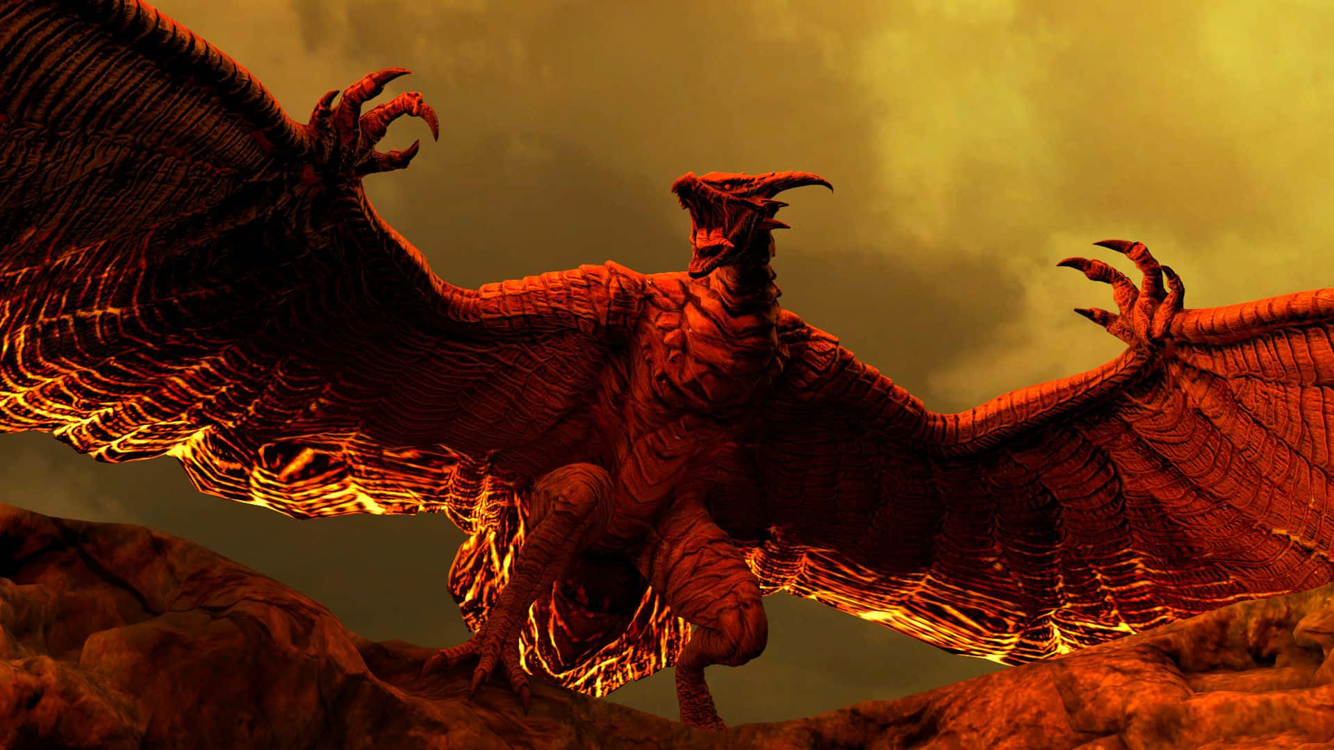 Rodan Soars Over The Sky With Its Remarkable Wingspan Background