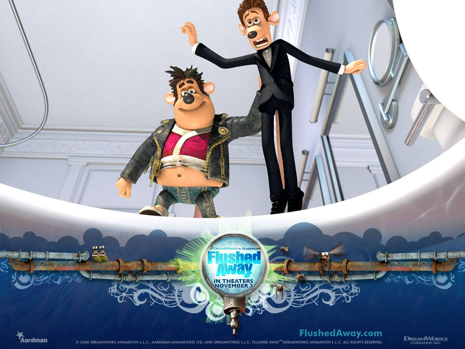 Roddy And Sid Adventure In Flushed Away Background