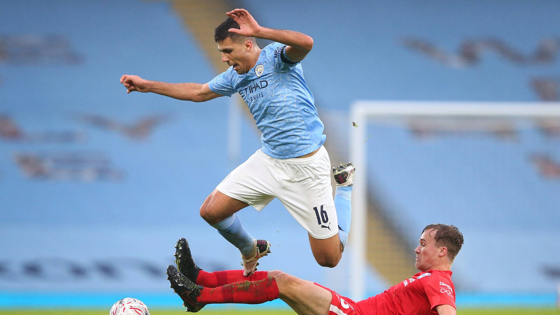 Rodri Jump Over Footballer Background