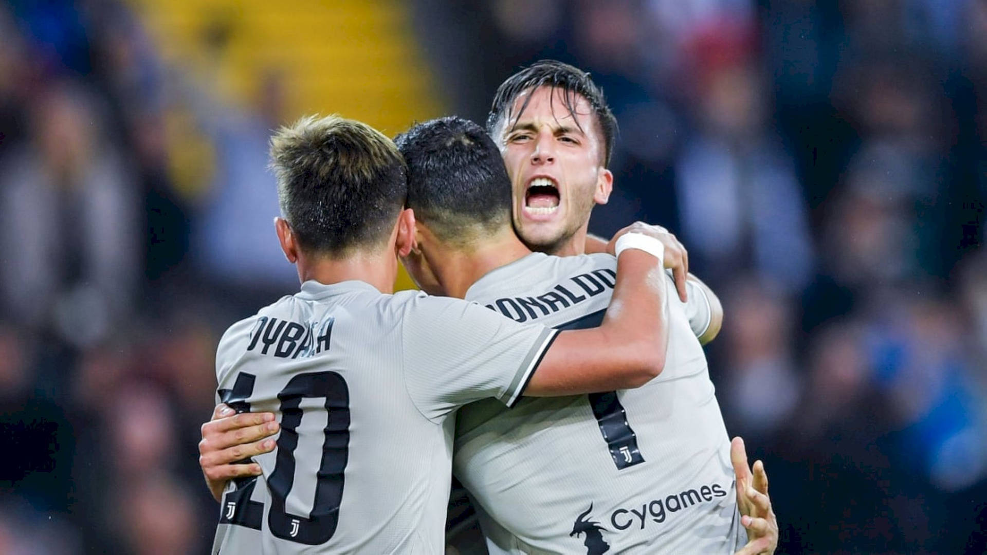 Rodrigo Bentancur Hugging Juventus Teammates