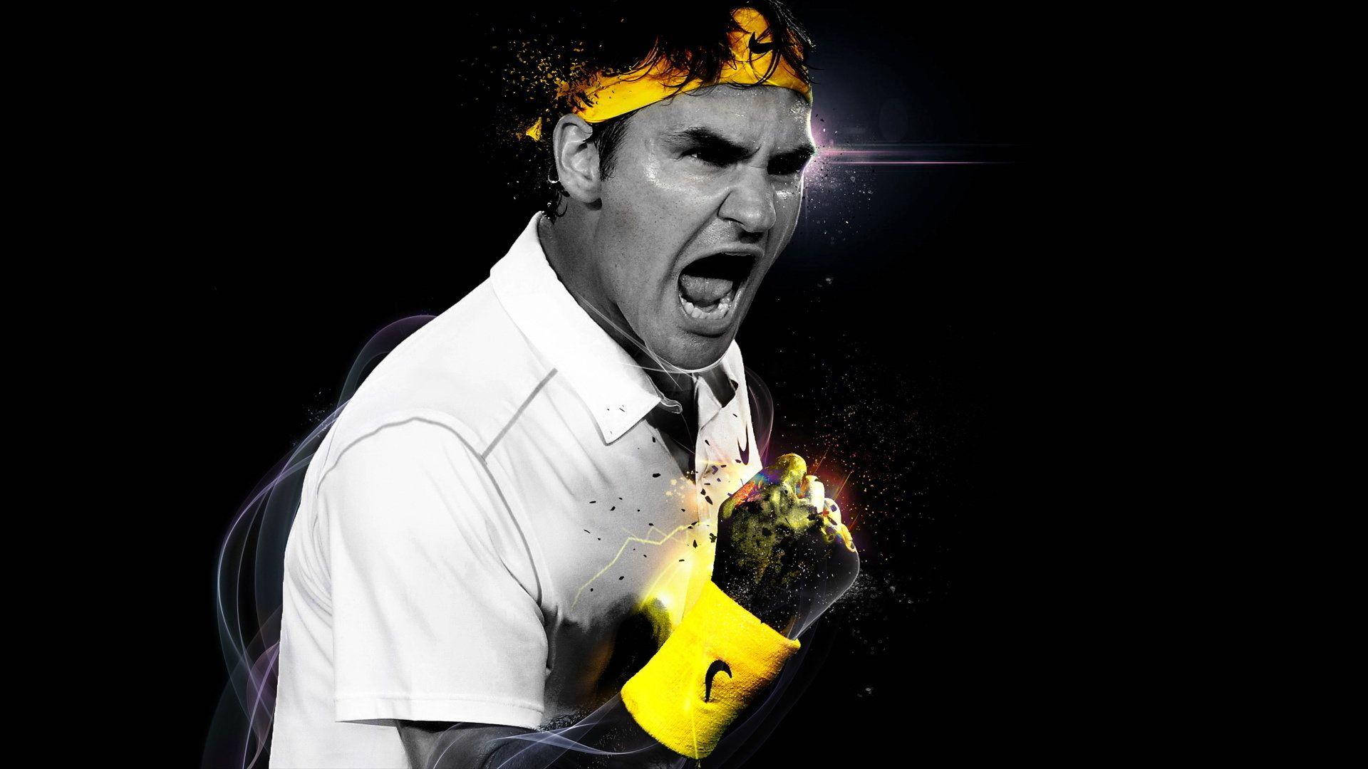 Roger Federer Fierce Tennis Background