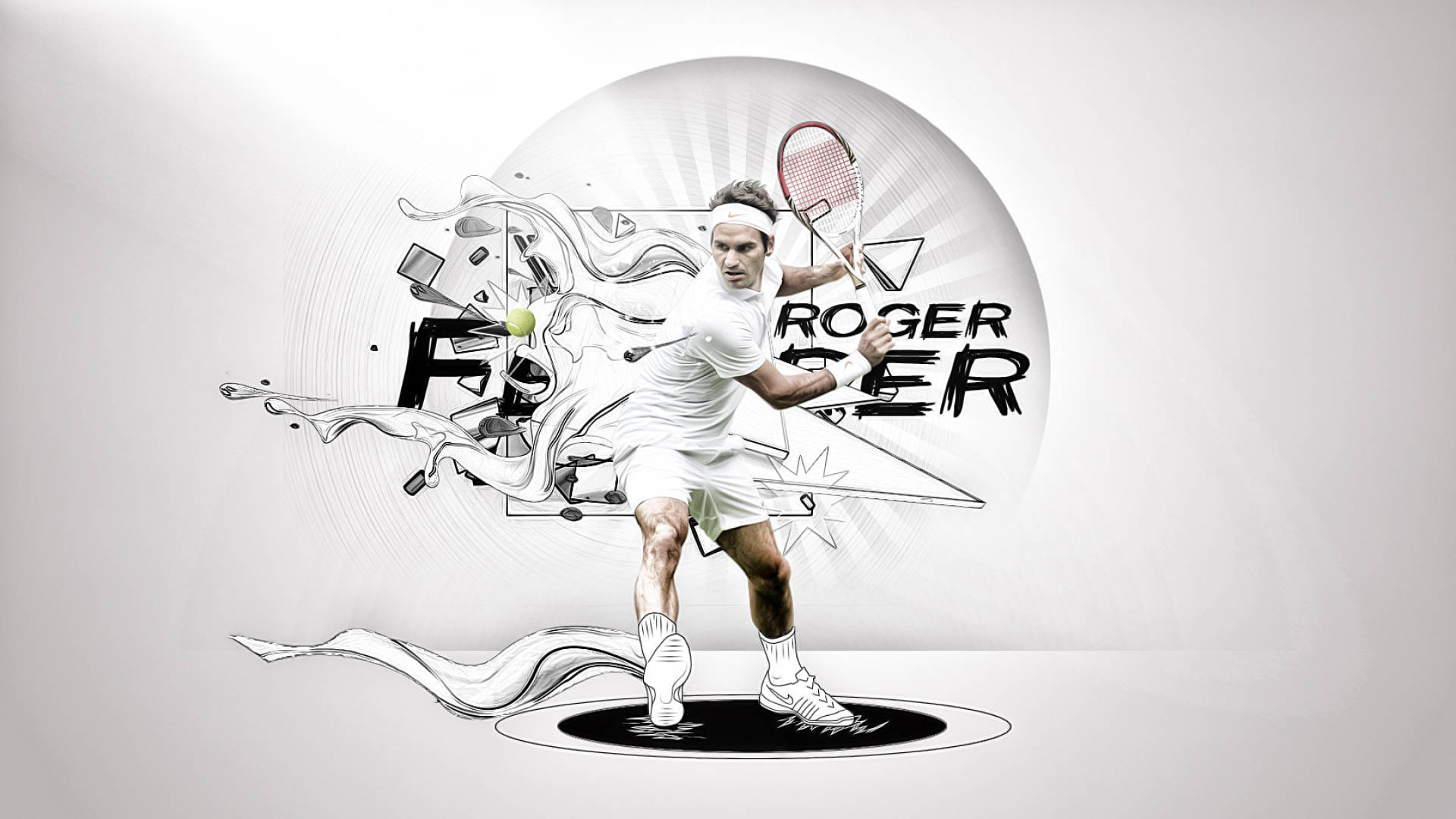 Roger Federer Minimalist Tennis Background