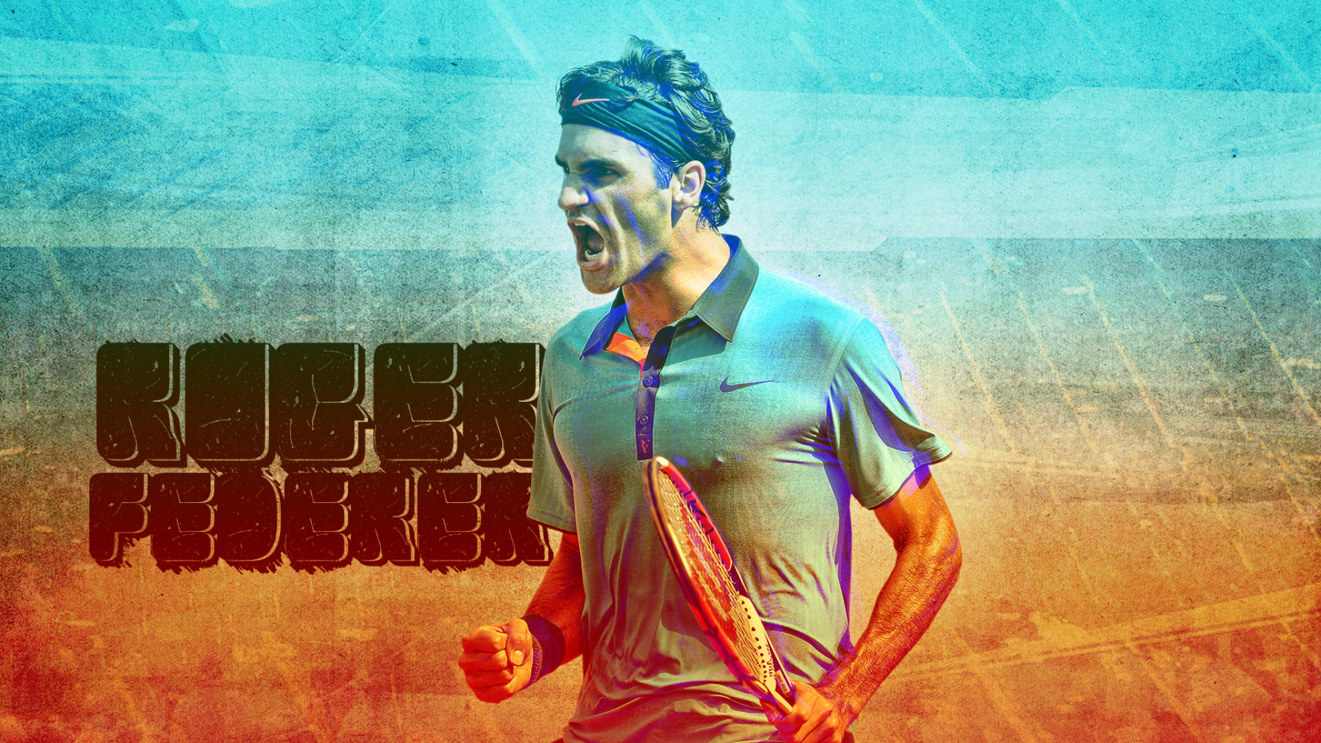 Roger Federer Orange & Green