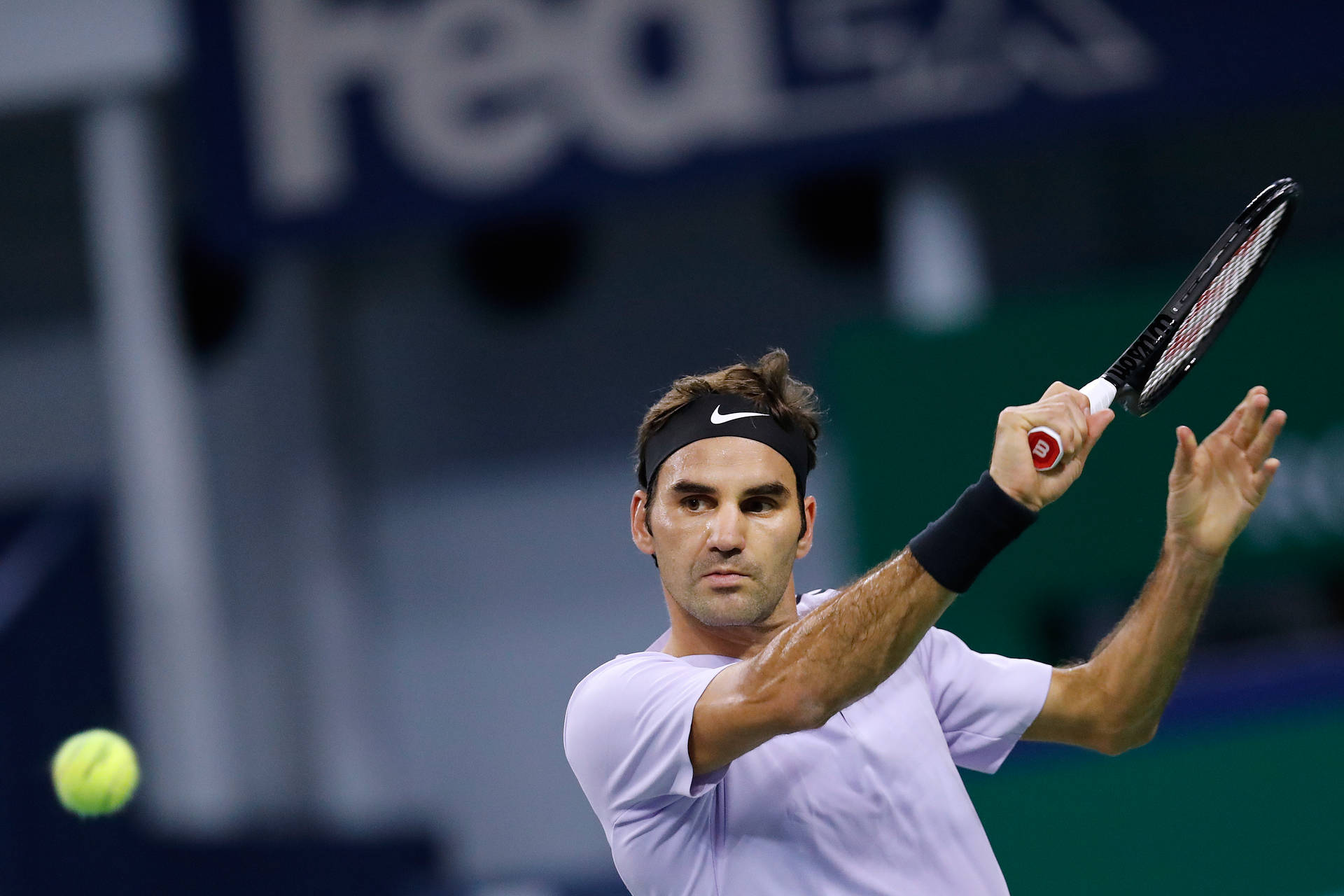 Roger Federer Racket Swing Background