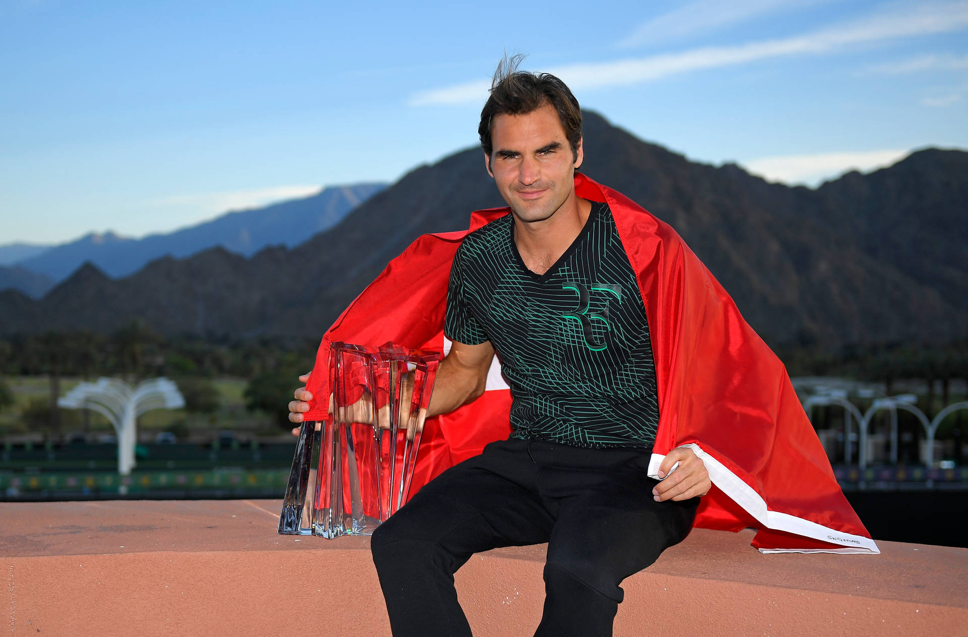 Roger Federer Red Cloth Background