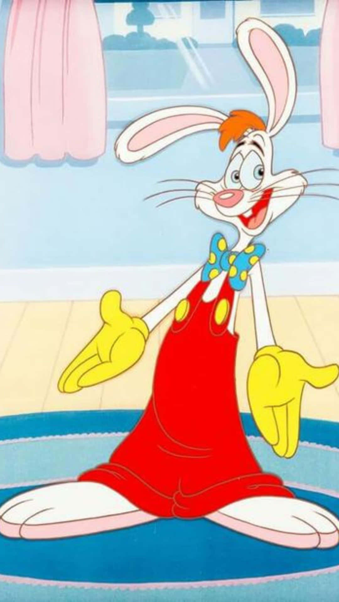 Roger Rabbit Cartoon Character Sitting Background