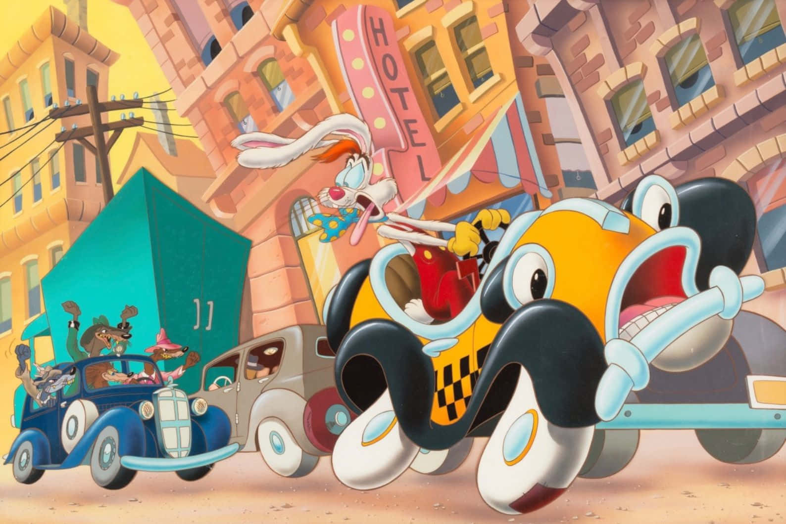 Roger Rabbit Cartoon Chase Background