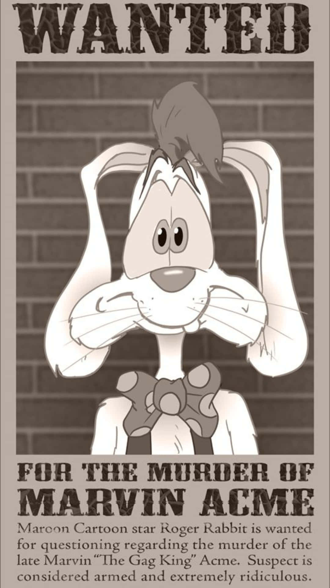 Roger Rabbit Wanted Poster Background