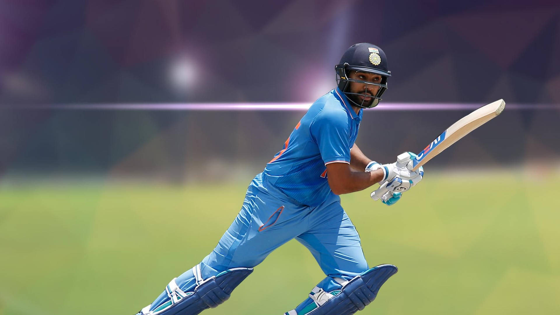 Rohit Sharma Cricket Game Field Background