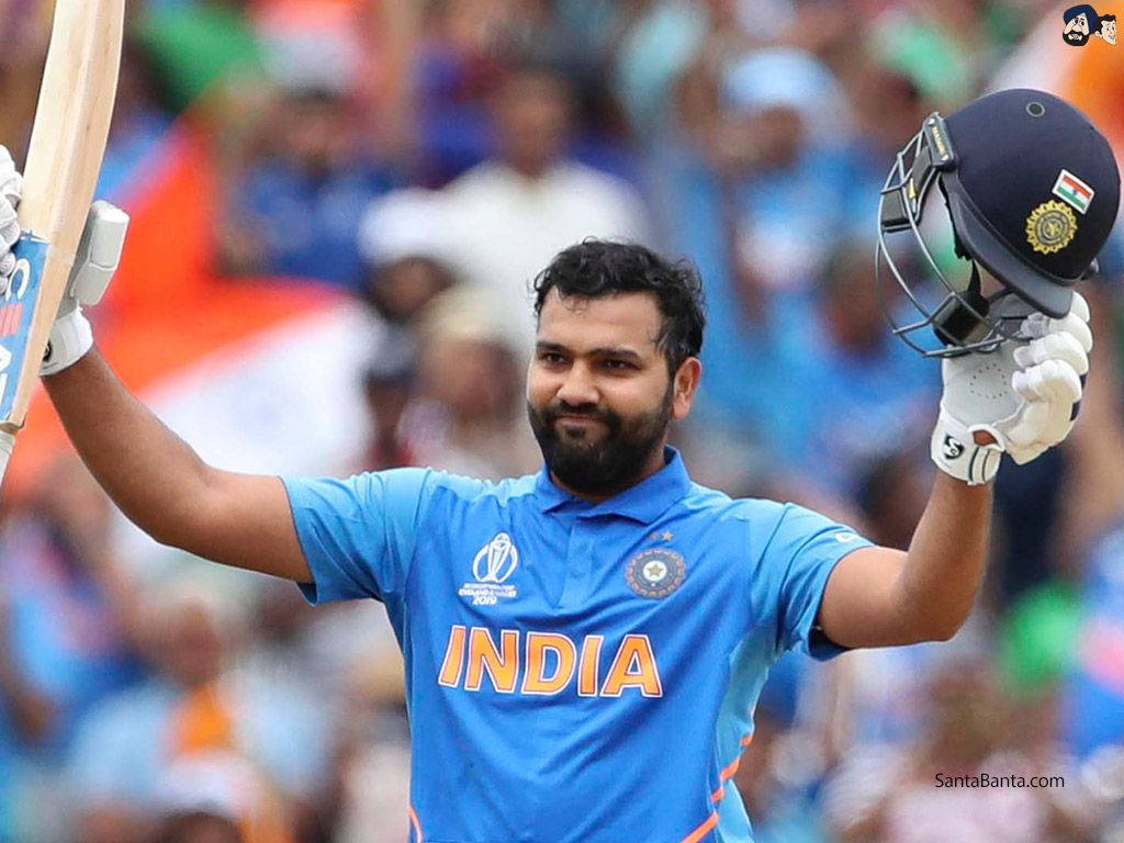 Rohit Sharma Smiling For National Team Background