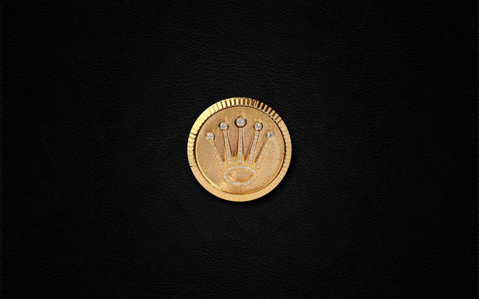 Rolex Logo Crown On A Coin Background
