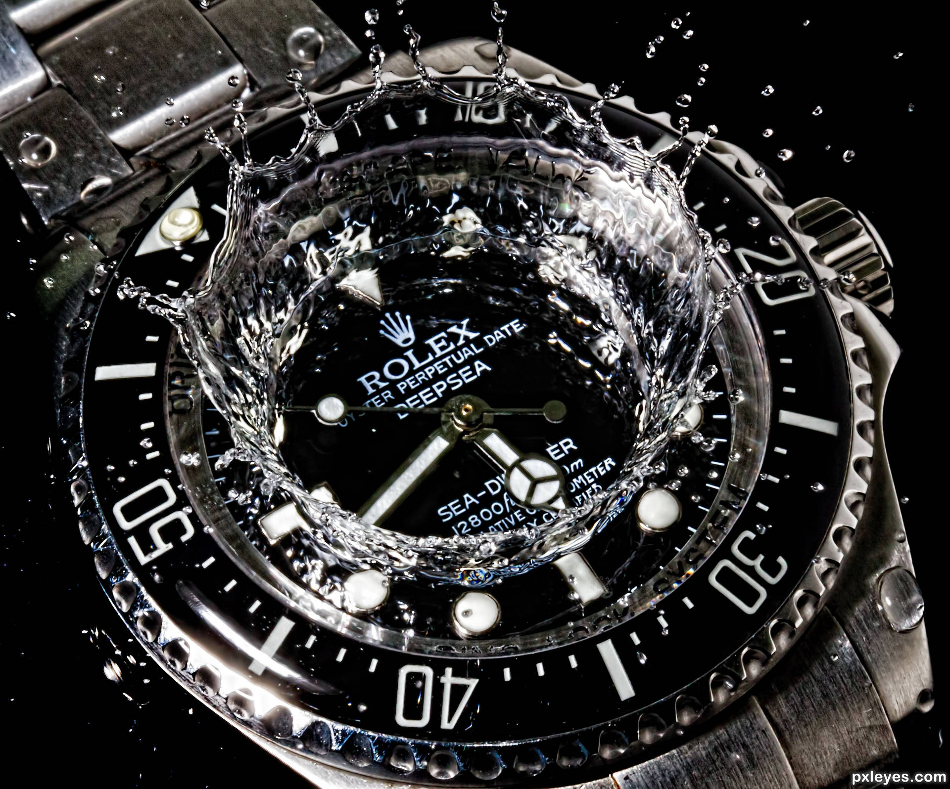 Rolex Watch Water Splash Background