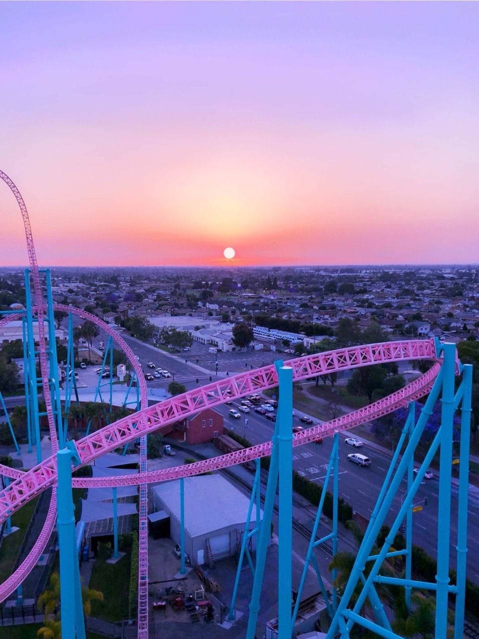 Roller Coaster By The Sunset